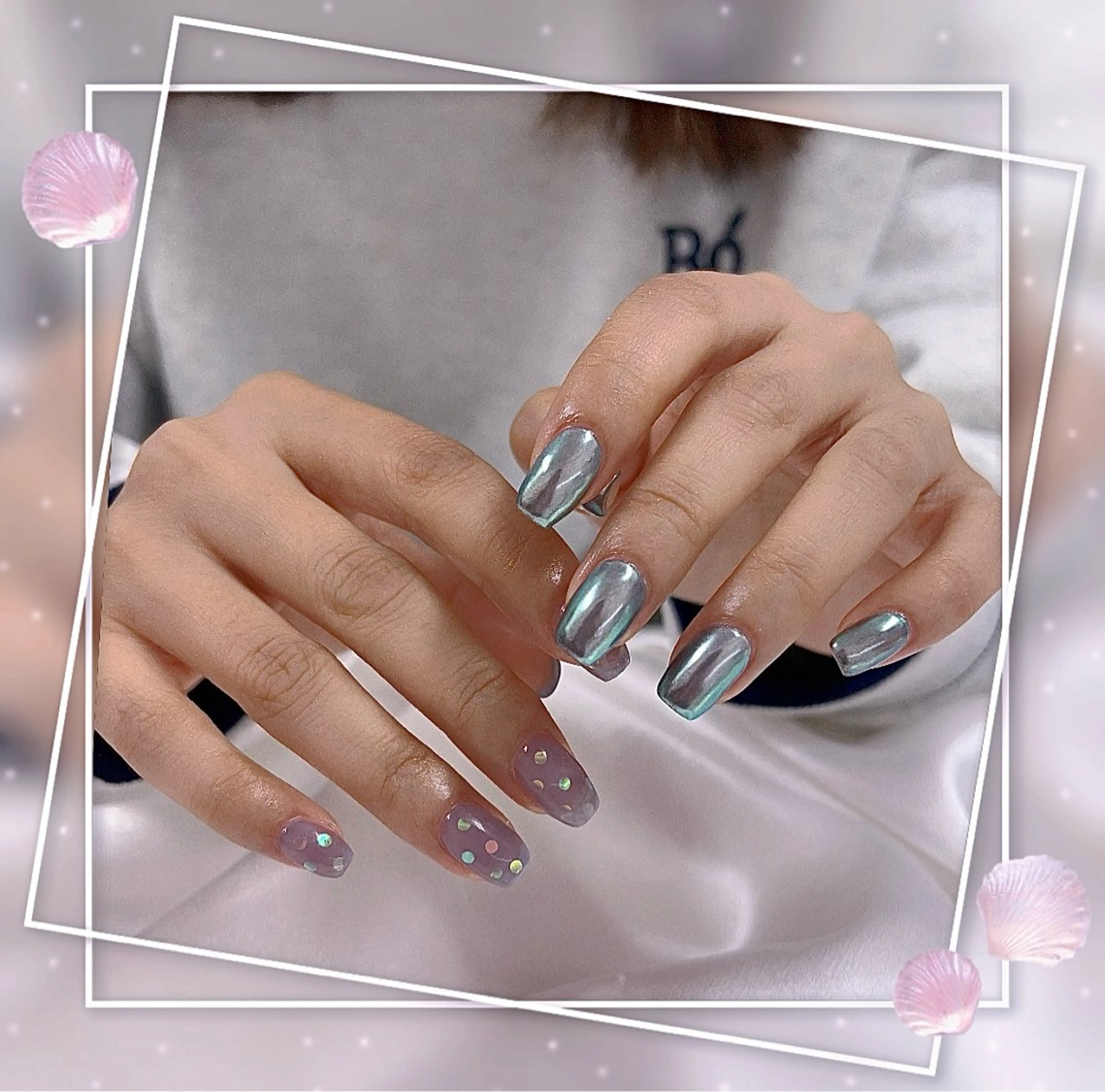 ネイル グラデーション キラキラネイル 韓国ネイル マグネットネイル ピンク ハンドネイル Chill Nailsalonのネイルデザイン