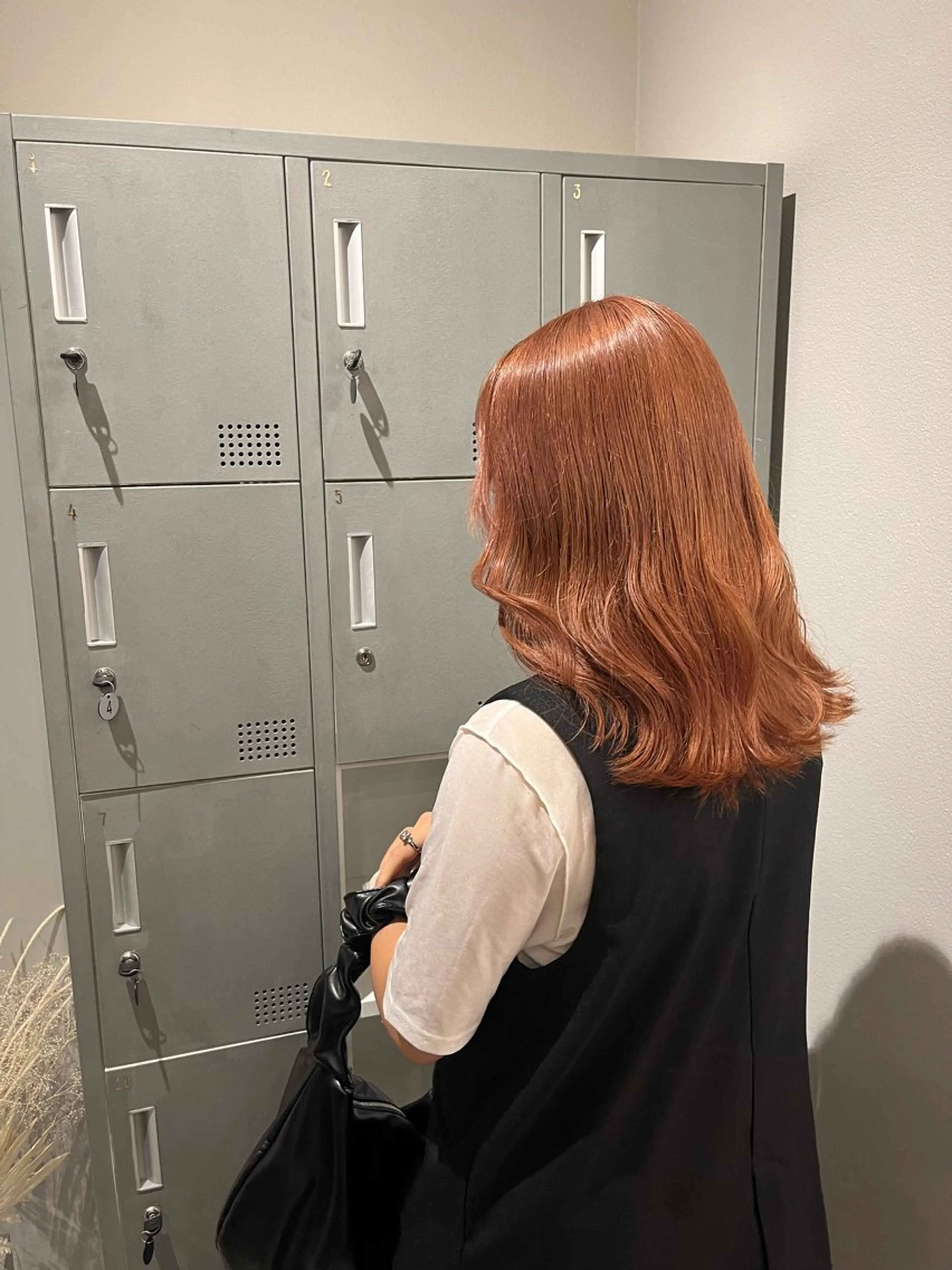 ミディアム カラー オレンジ ヘアカラー 暖色/顔周り /ヘアメ/あつはのヘアスタイル