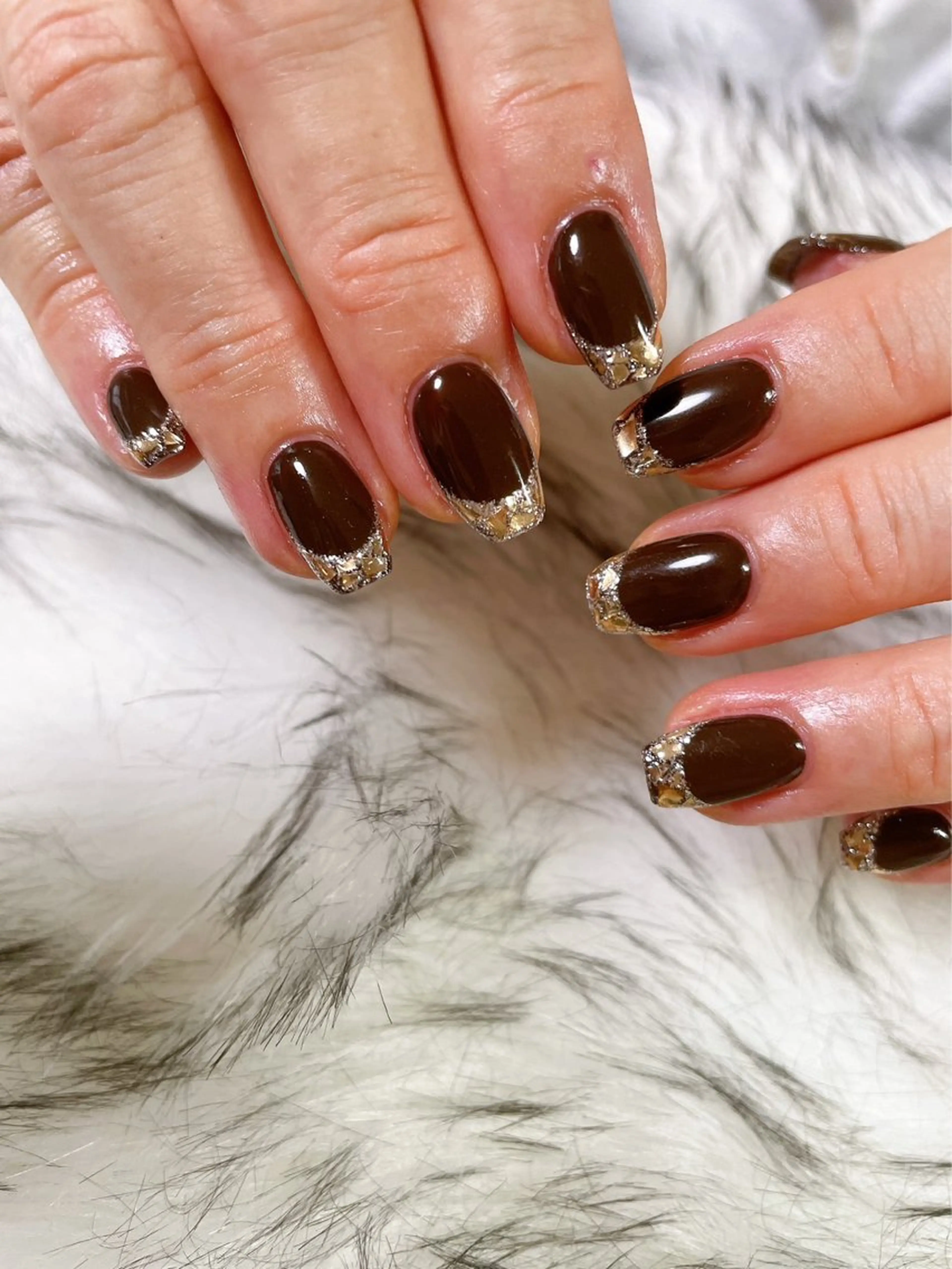 ネイル フレンチネイル ジェルネイル ガラスフレンチ キラキラネイル 韓国ネイル kiki nail たまプラーザのネイルデザイン