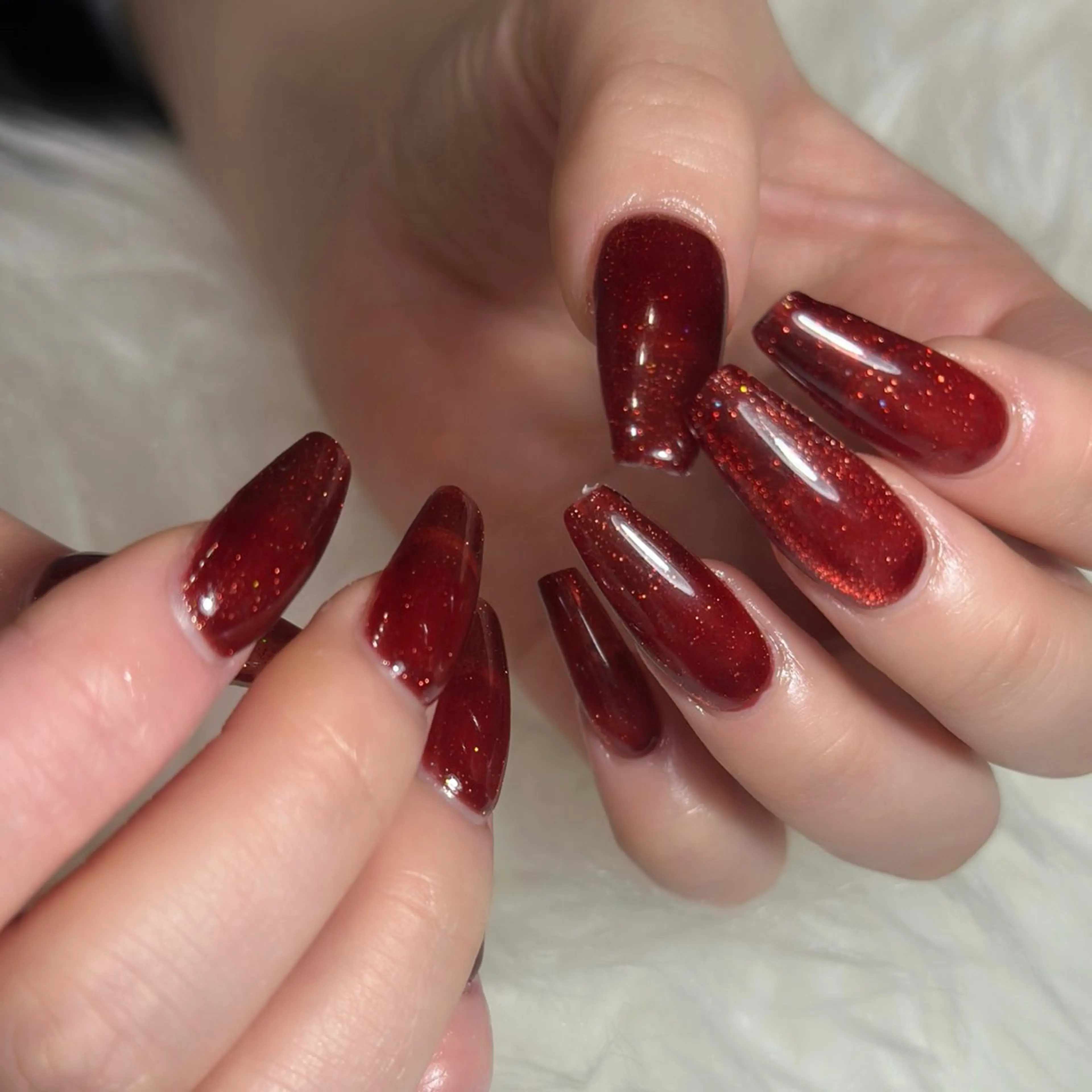 ネイル 長さ出し フラッシュネイル フラッシュマグ ロングネイル マグネットネイル ハンドネイル nail&eye pang hinaのネイルデザイン