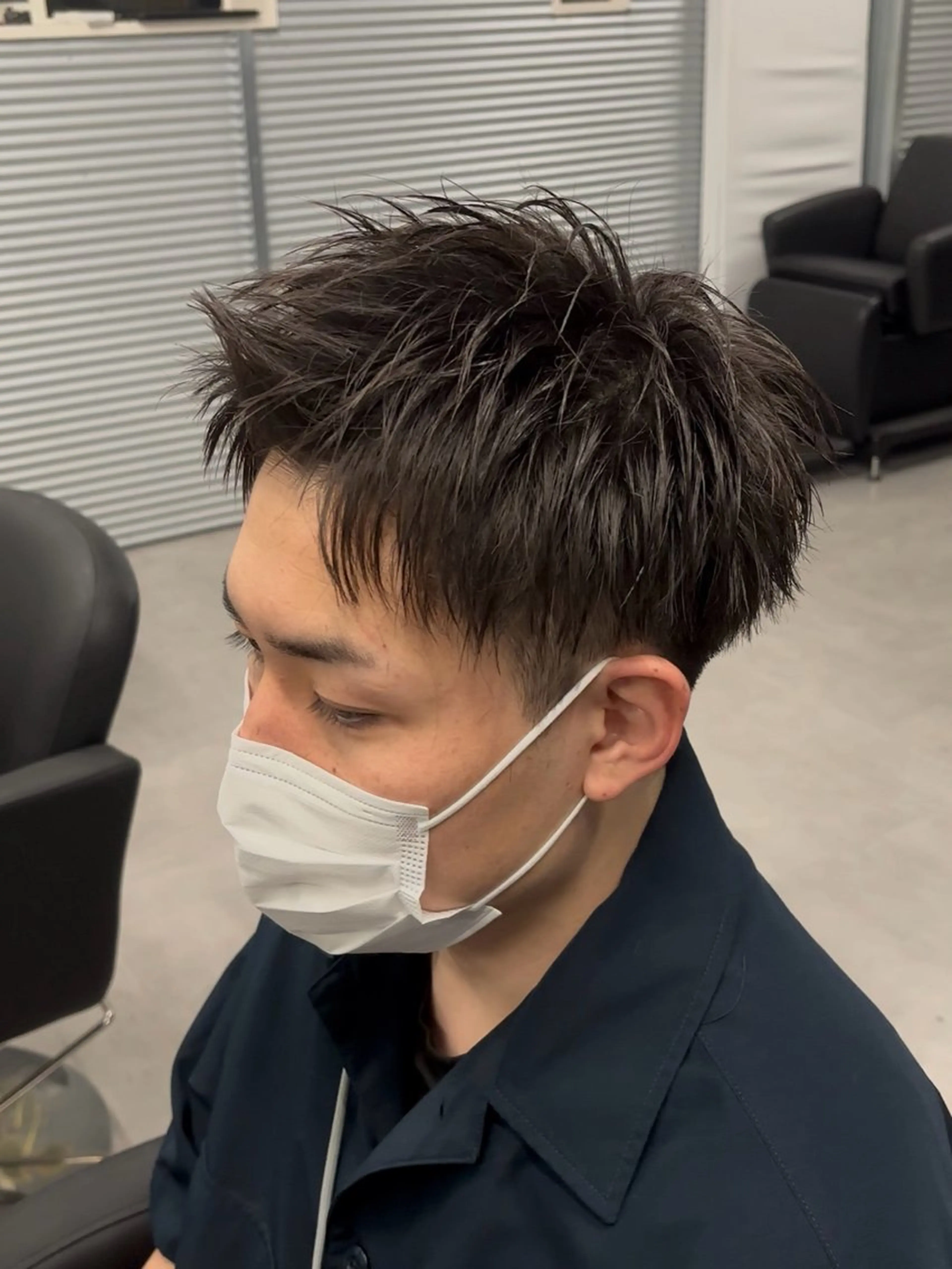 メンズ アップバング カット 波巻き/ツイスパ/ 短髪/鈴木俊也のヘアスタイル