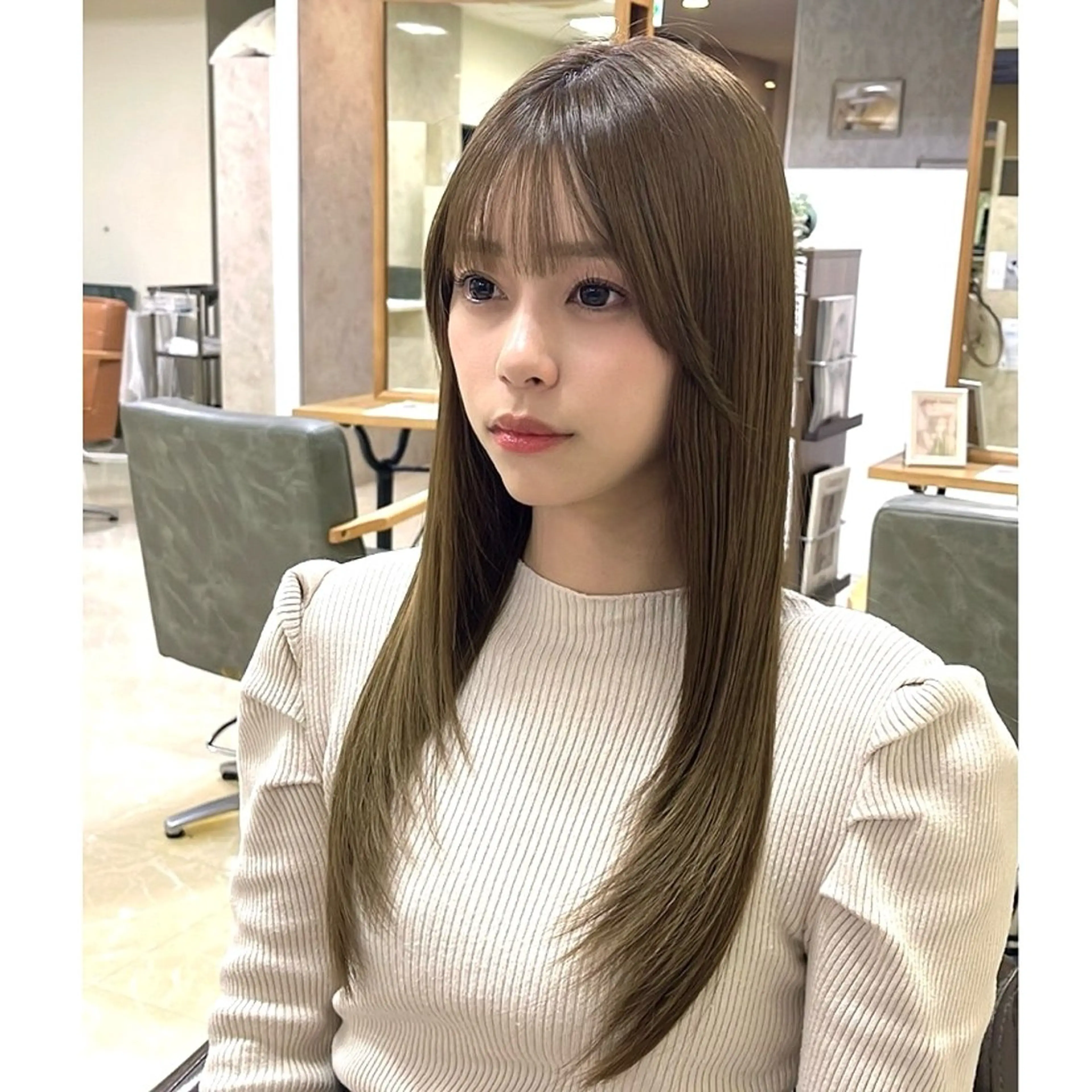 全体cut➕ワンカラー🩷（※こちらはトリートメント無しのメニューです）の写真