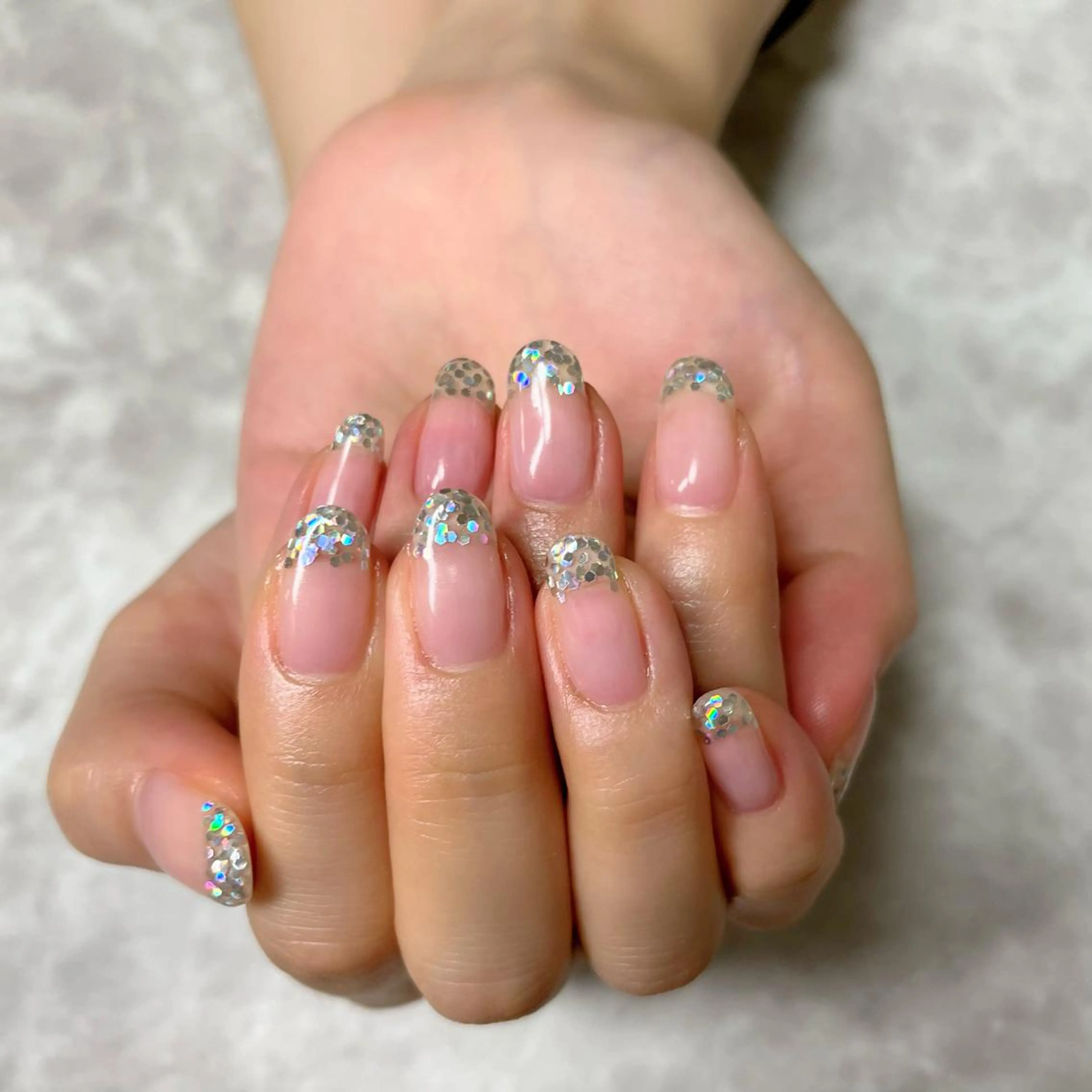 ネイル グラデーション ラメ(グリッター) ラメグラデーション ハンドネイル 自爪育成/深爪矯正 mikiのネイルデザイン