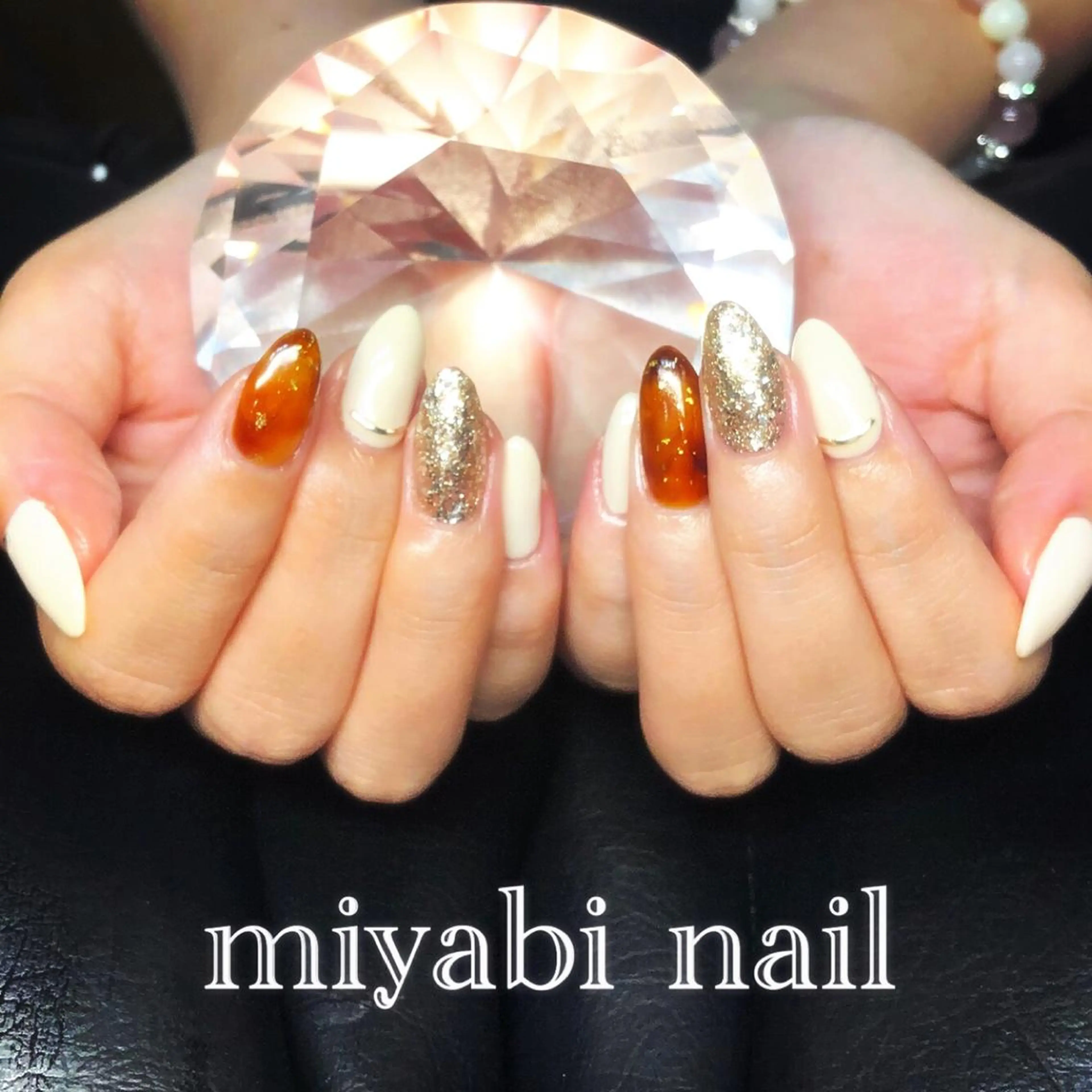ネイル べっ甲ネイル ジェルネイル 持ち込み miyabi nail 桂川駅近くのネイルデザイン