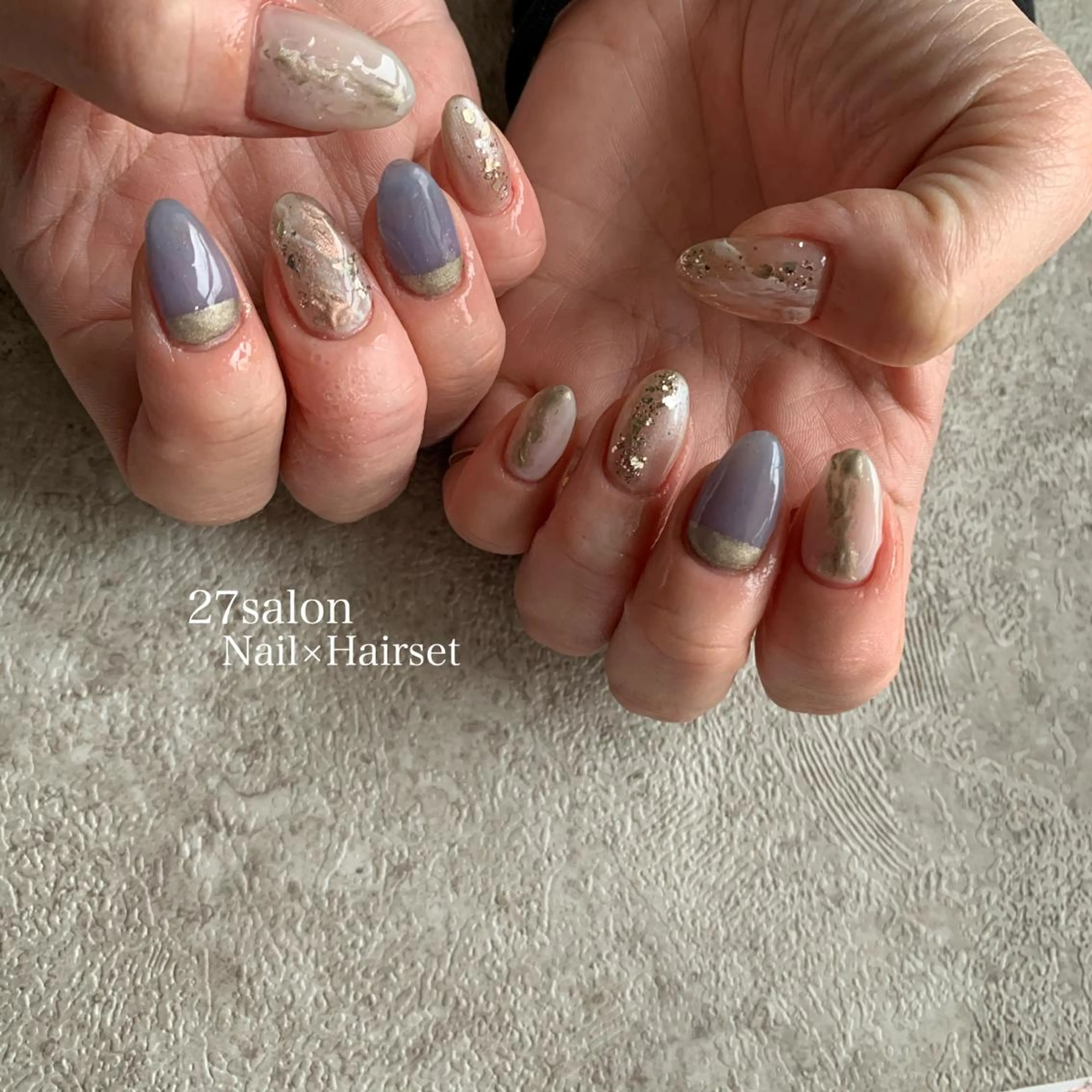 ネイル フットネイル ミラーネイル 持ち込み ニュアンスネイル ネイルチップ 27salon yuinaのネイルデザイン