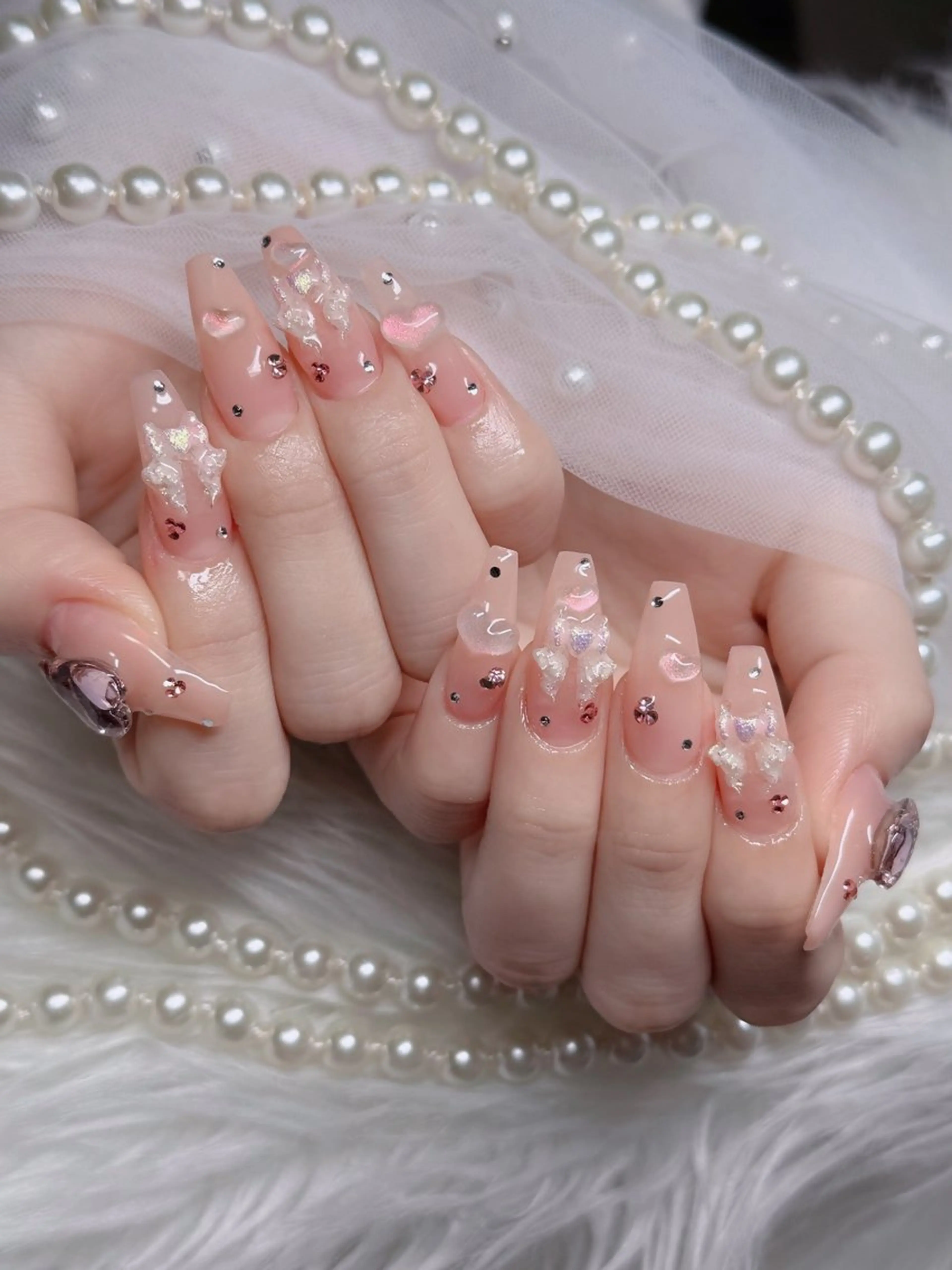 ネイル アートネイル ボルドー フレンチネイル ジェルネイル 氷ネイル・うるうるネイル ハンドネイル H.baby Nail Salonのネイルデザイン