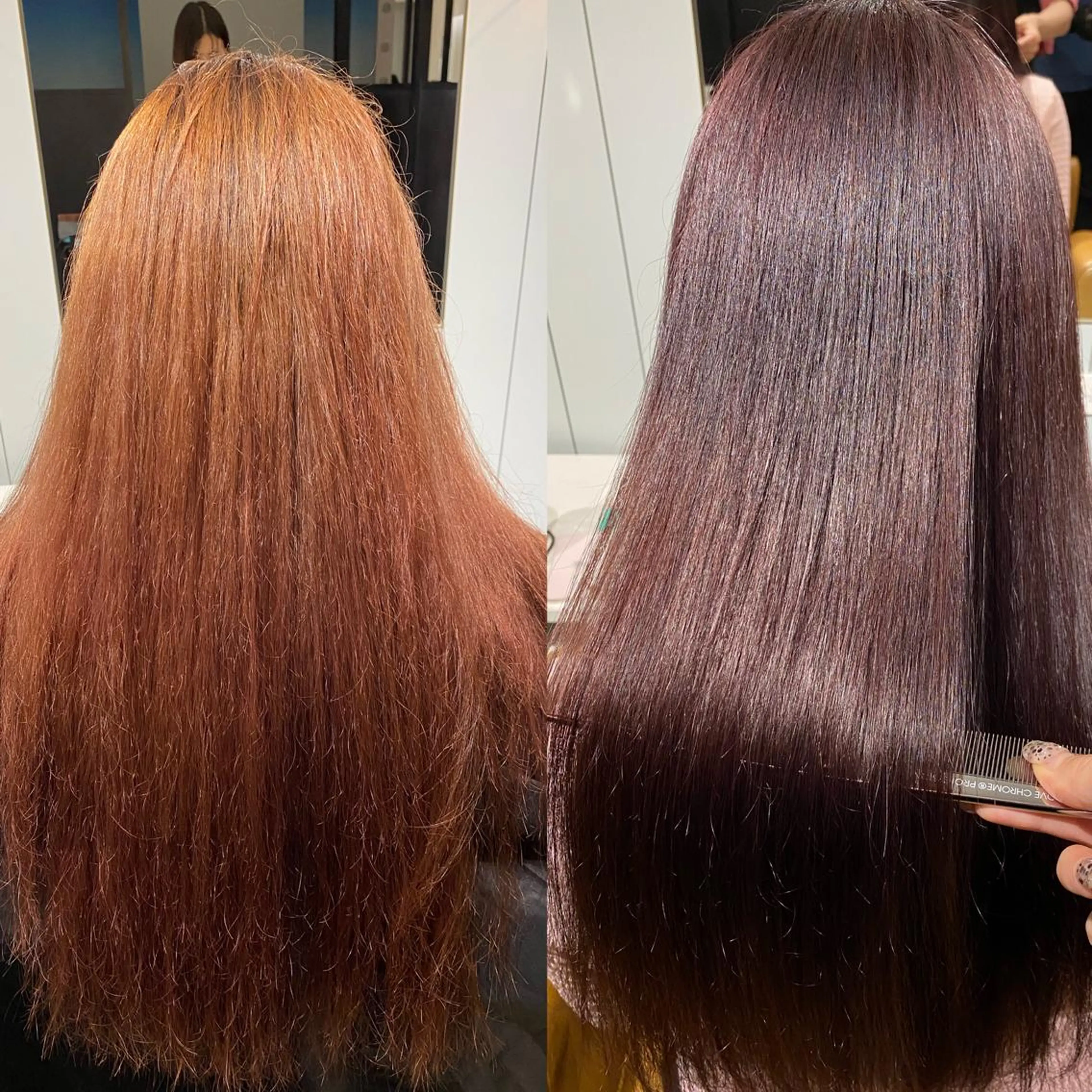 ロング パーマ アッシュ ボブ くびれヘア 顔まわりレイヤー 顔周りカット カット ヘアカラー 縮毛矯正 トリートメント 韓国風レイヤーカット 💎髪質改善"yuiのヘアスタイル