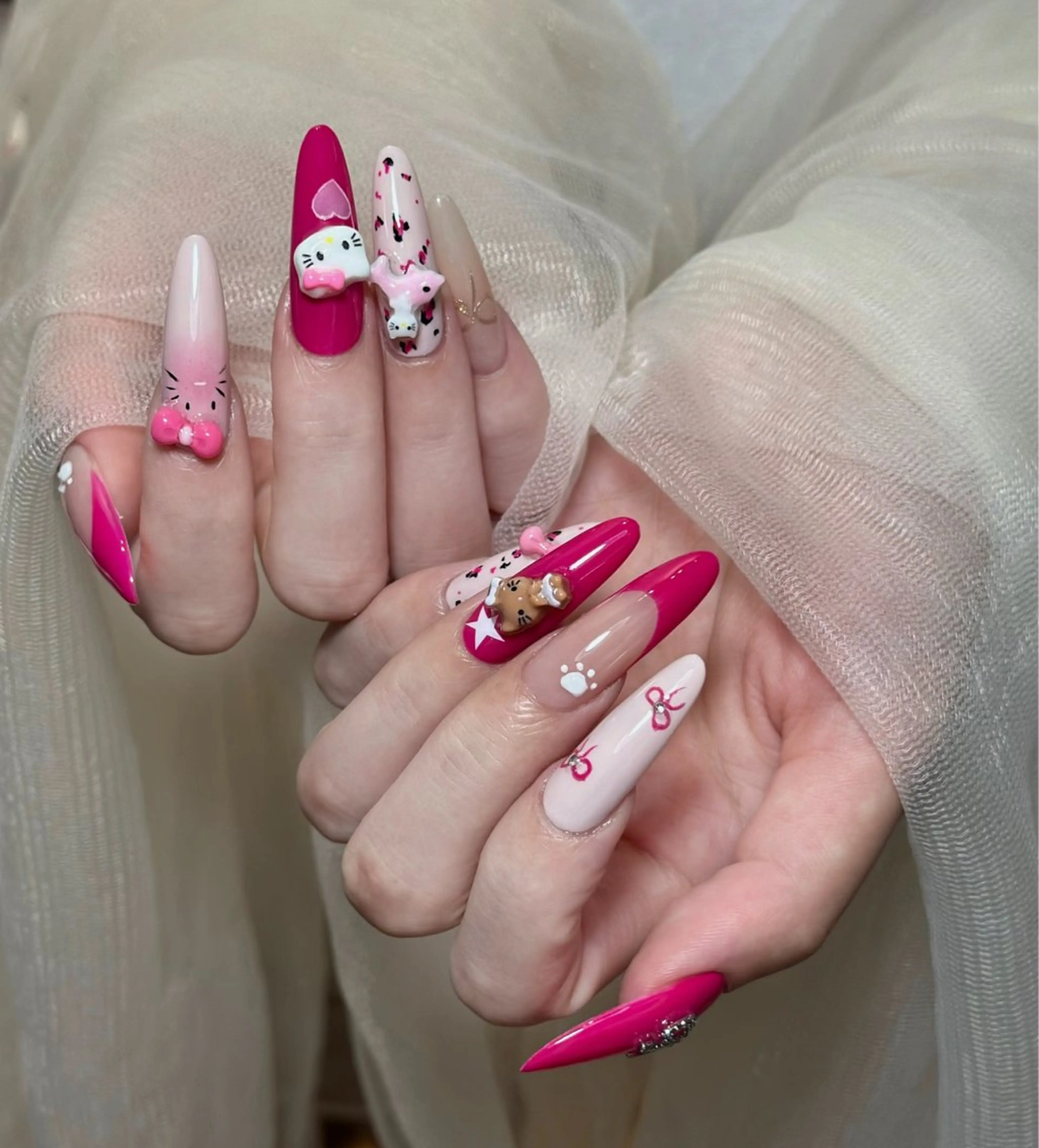 ネイル アートネイル フレンチネイル リボン ハンドネイル 🎀MIYUKI Salon🎀のネイルデザイン