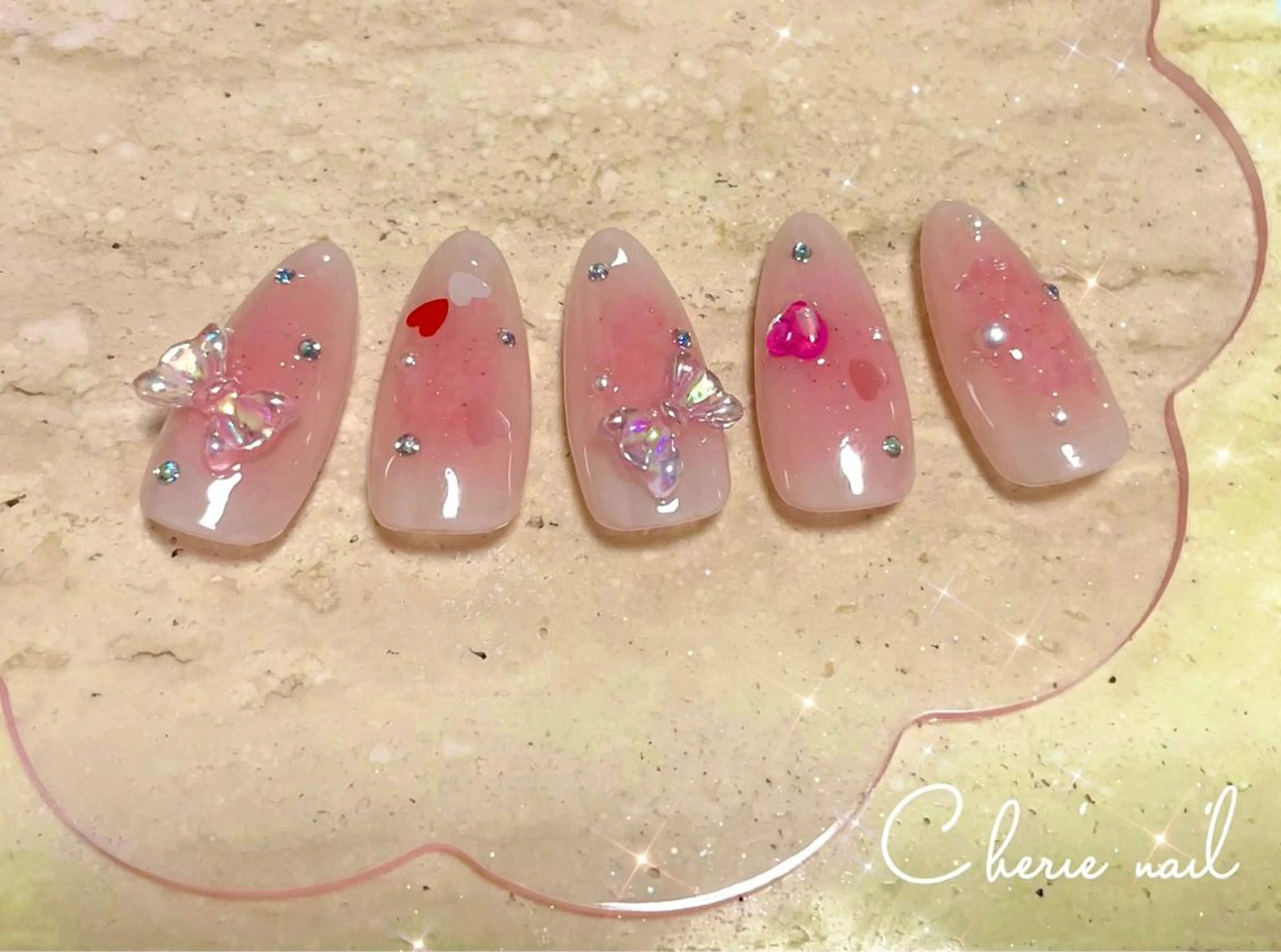 ネイル ワンホンネイル ハンドネイル Cherienail yunaのネイルデザイン