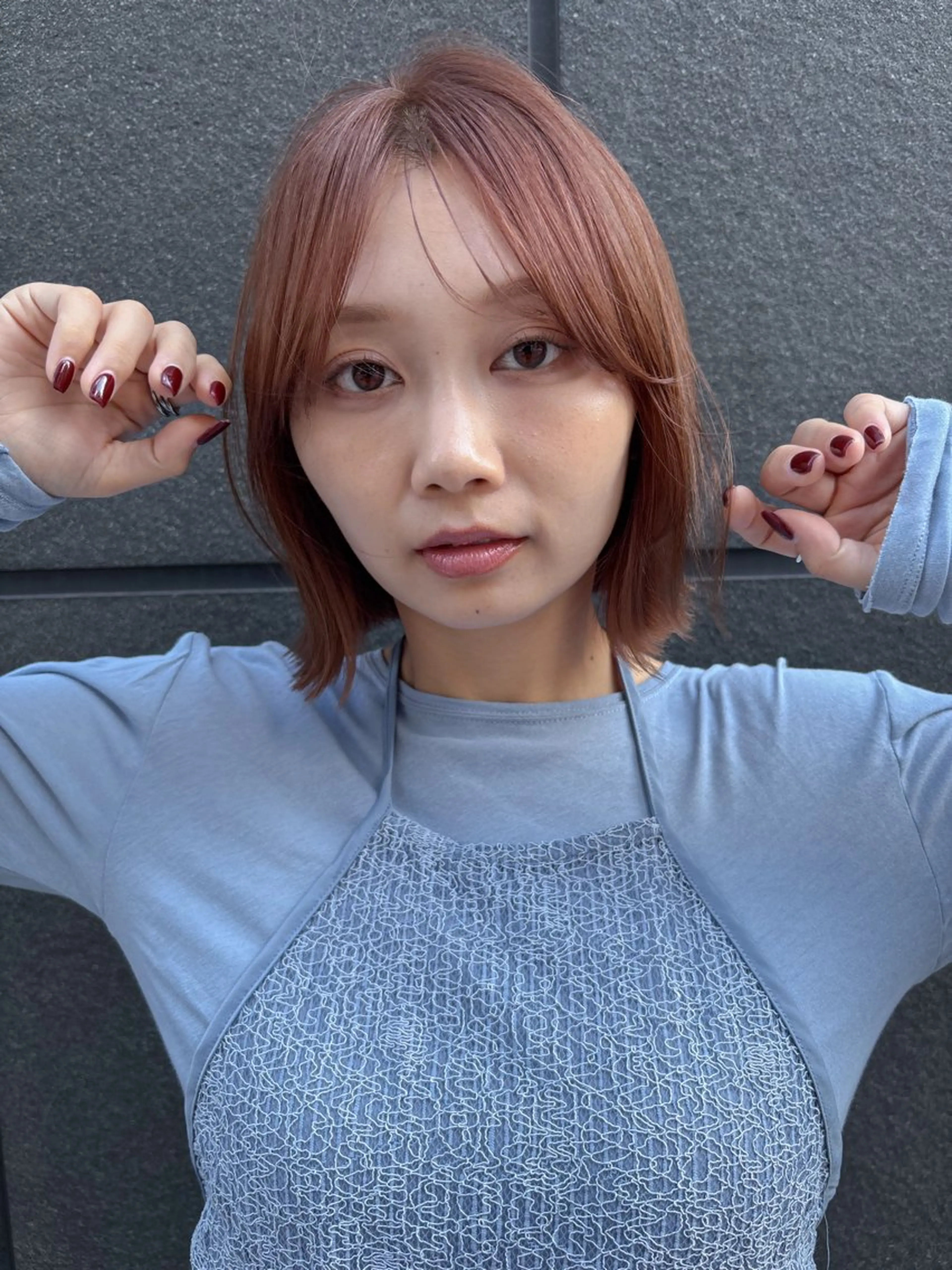 ミディアム ボブレイヤー チョコレートブラウン ボブ レイヤーカット カット ヘアカラー ボブ/ミディアム 親しみやすさ/さくらのヘアスタイル