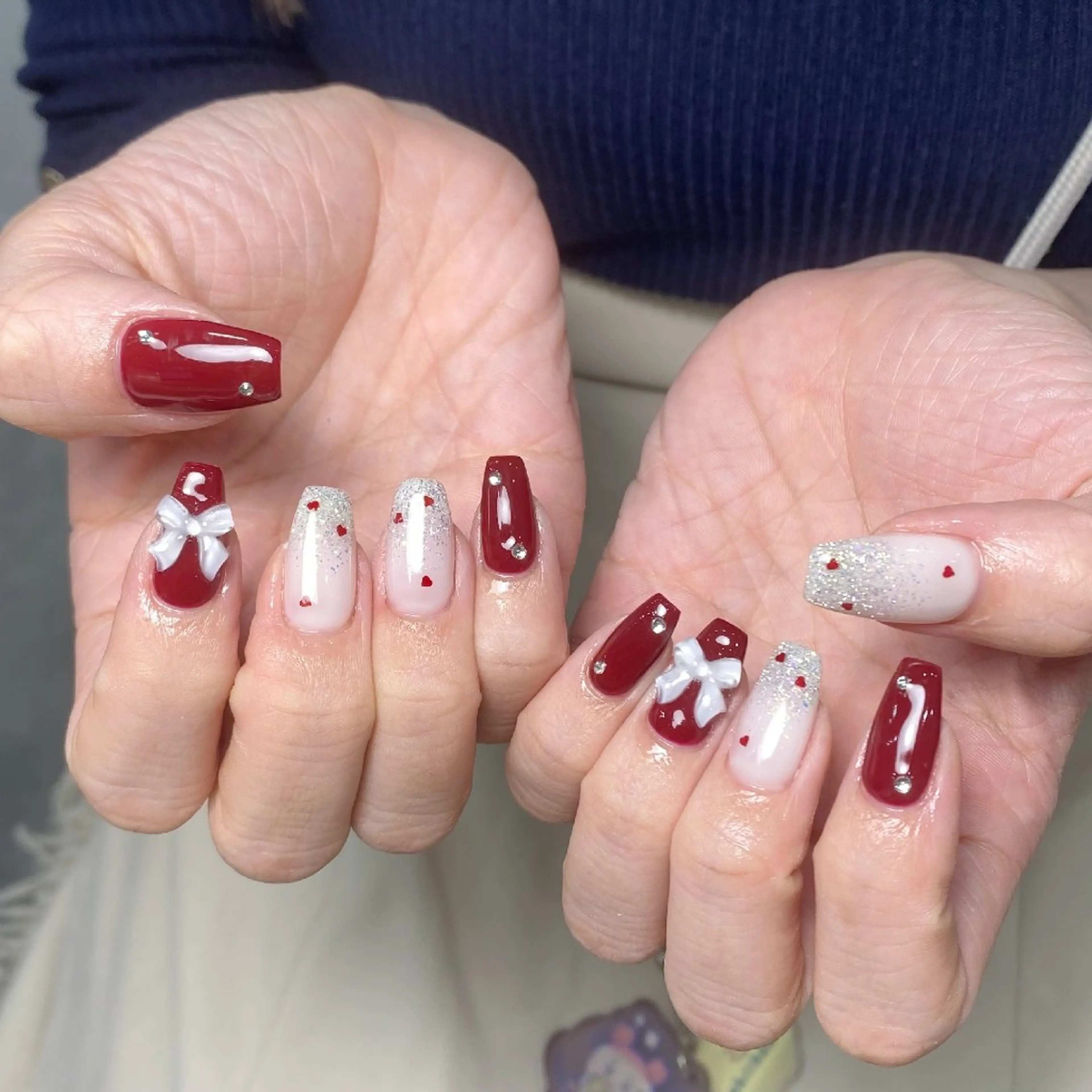 ネイル チークネイル 長さ出し フレンチネイル ジェルネイル ガーリー ハンドネイル UM Nail Salonのネイルデザイン