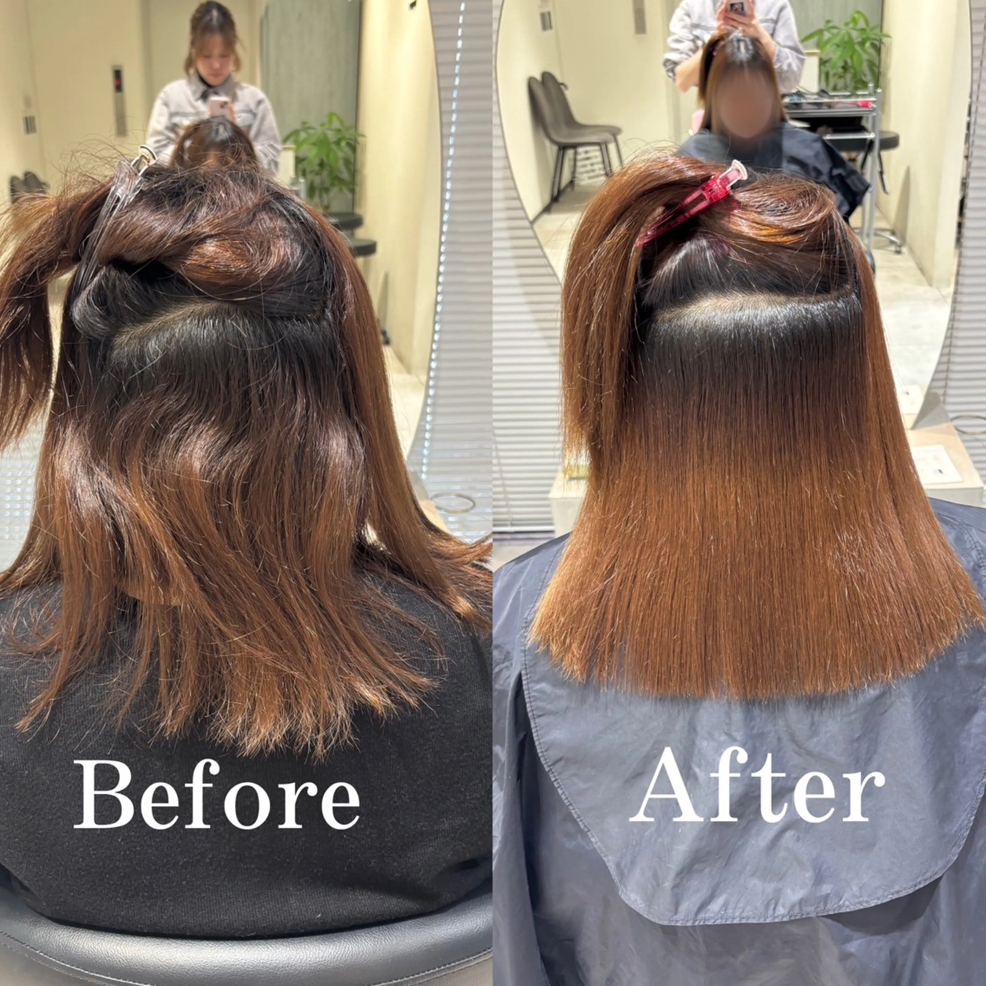 ロング パーマ 縮毛矯正 トリートメント 縮毛矯正 🧸艶髪🫧‪🎀 岡由紀乃のヘアスタイル