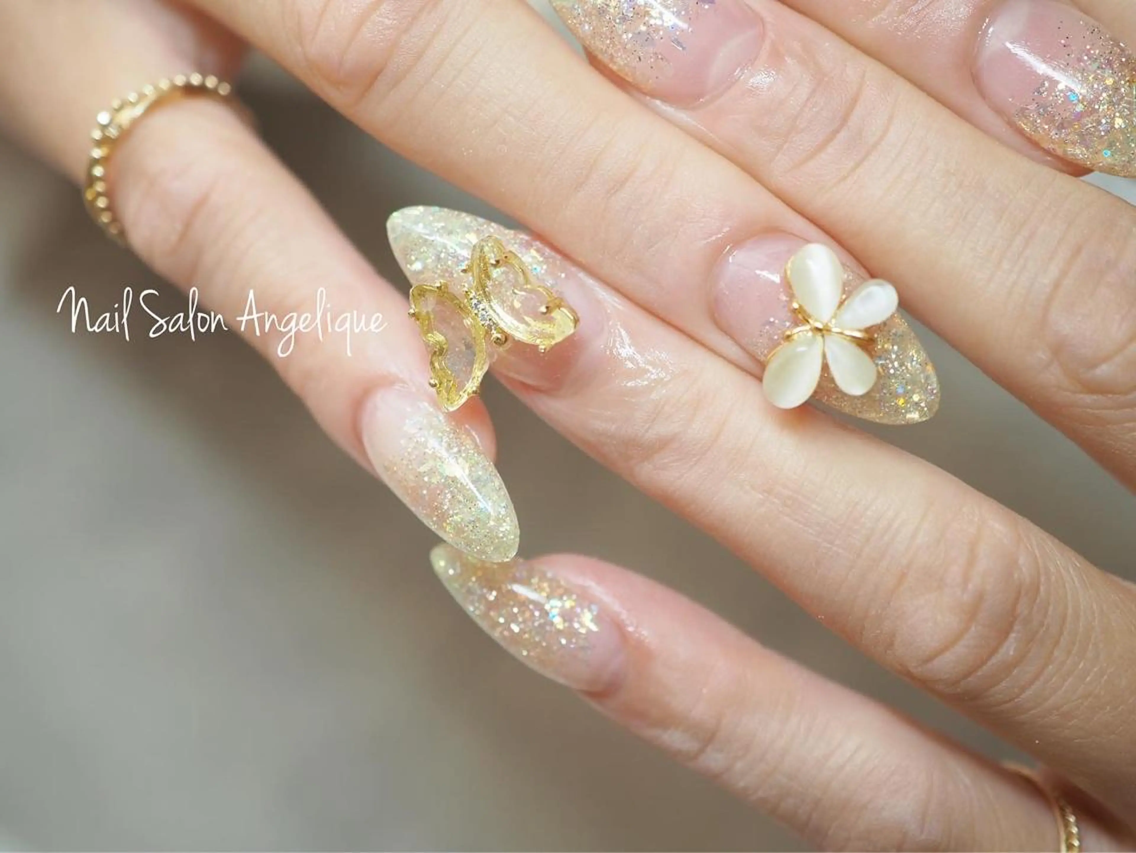 ネイル ラメ(グリッター) ラメグラデーション スカルプネイル ハンドネイル Nailist Rumiのネイルデザイン