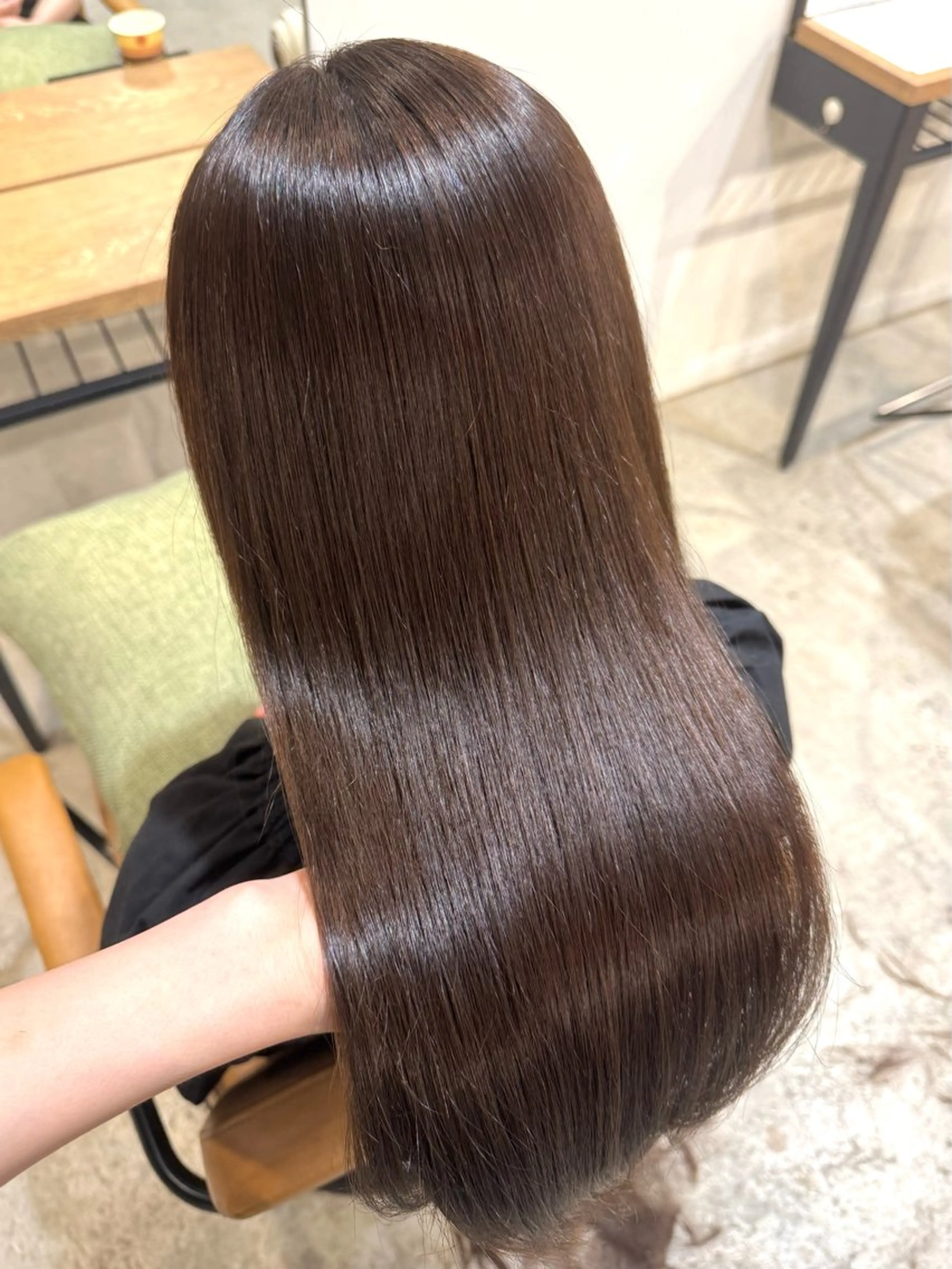 ロング カラー ヘアアレンジ グレージュ 髪質改善 カット ヘアカラー 縮毛矯正 トリートメント ヘッドスパ 顔まわり/艶カラー/ 🤎himari🤎のヘアスタイル