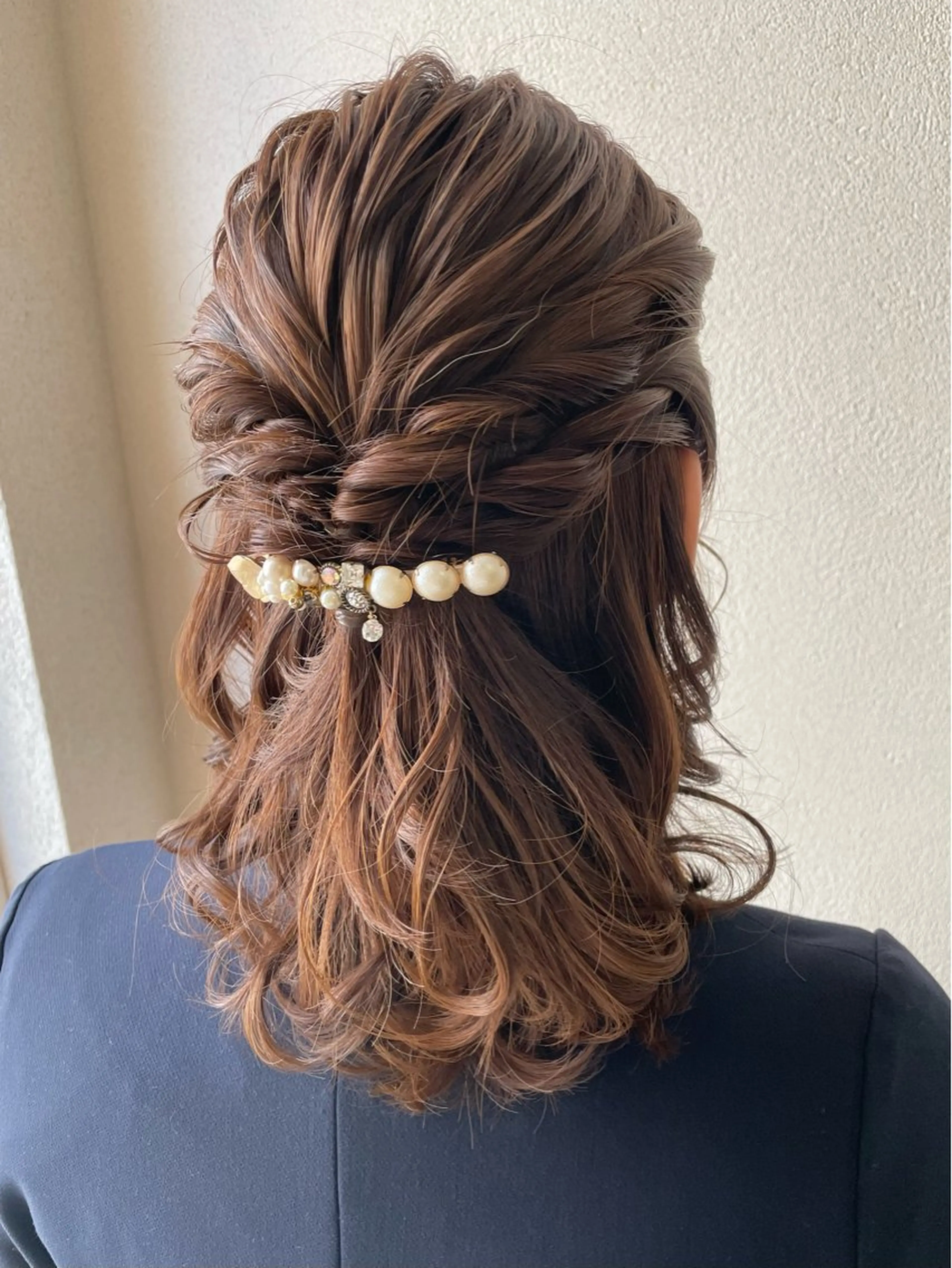 ミディアム ヘアアレンジ ハーフアップ 結婚式・ブライダル ヘアセット 沢田 瞳のヘアスタイル