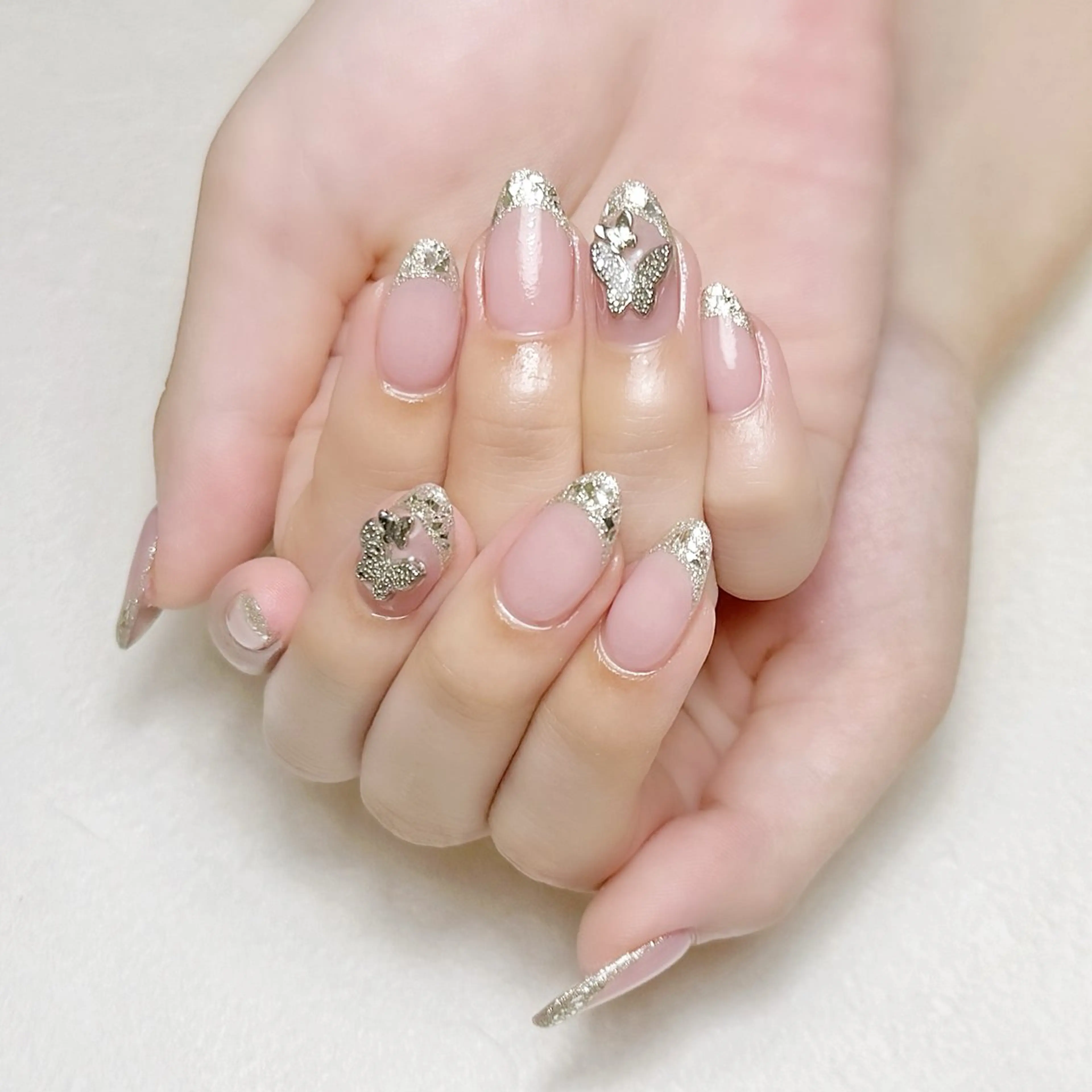 ネイル フレンチネイル ガラスフレンチ オフィスネイル rouse nail RISATOのネイルデザイン
