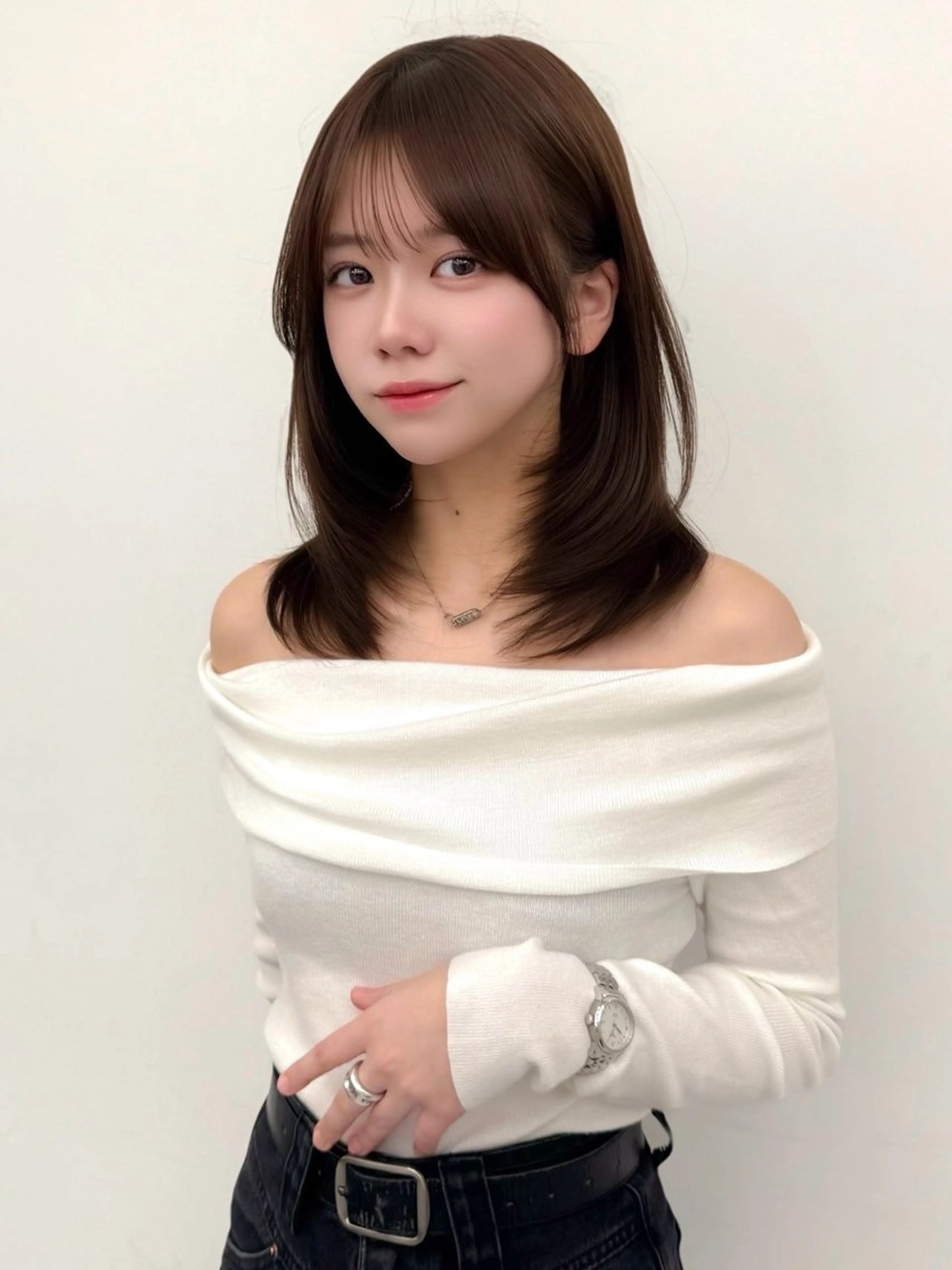 セミロング カラー ヘアアレンジ カット ヘアカラー トリートメント 顔周り&ミディアム 特化/池袋/kokiのヘアスタイル