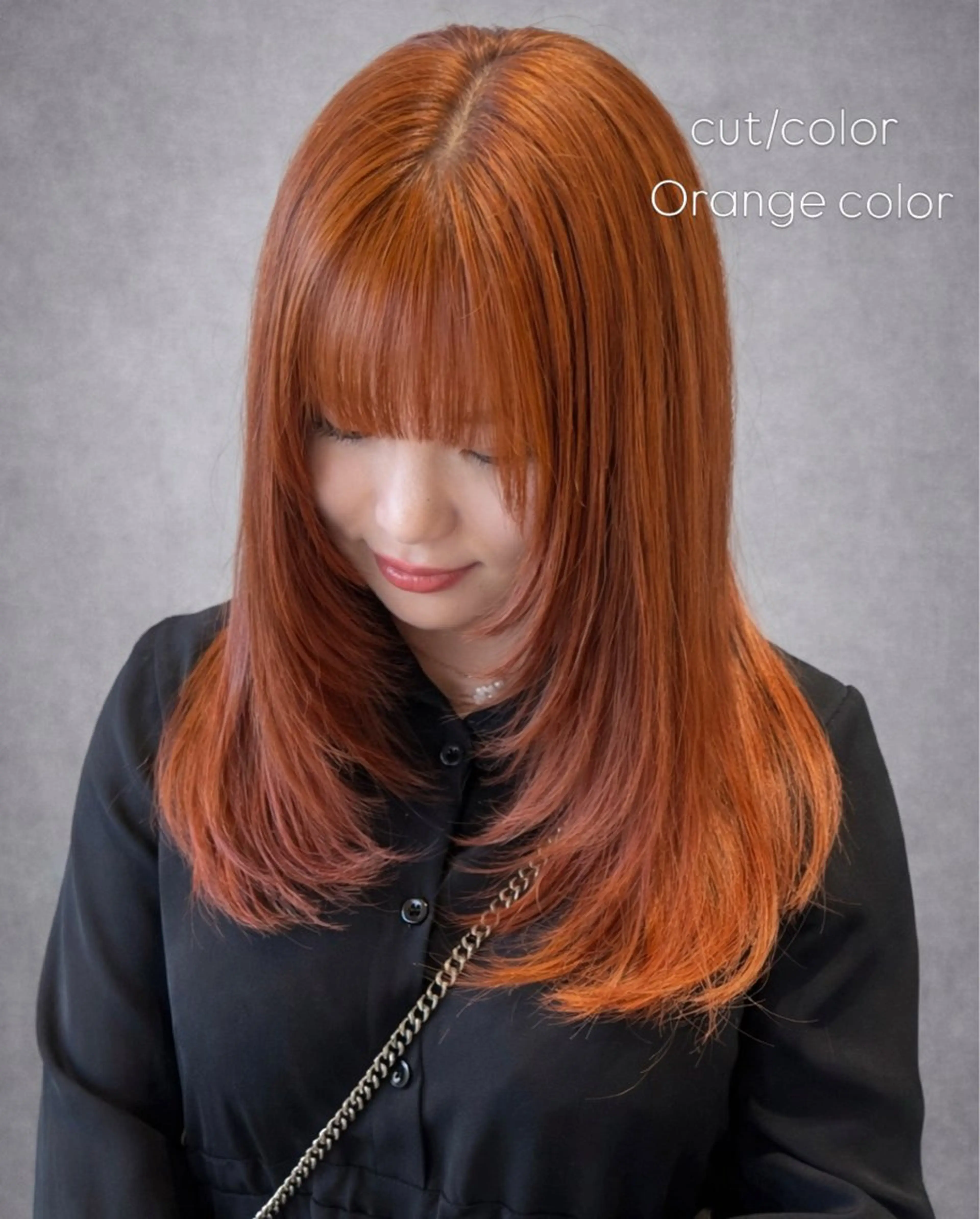 セミロング 💞暖色艶カラー/ ホウツキカナ🍒のヘアスタイル