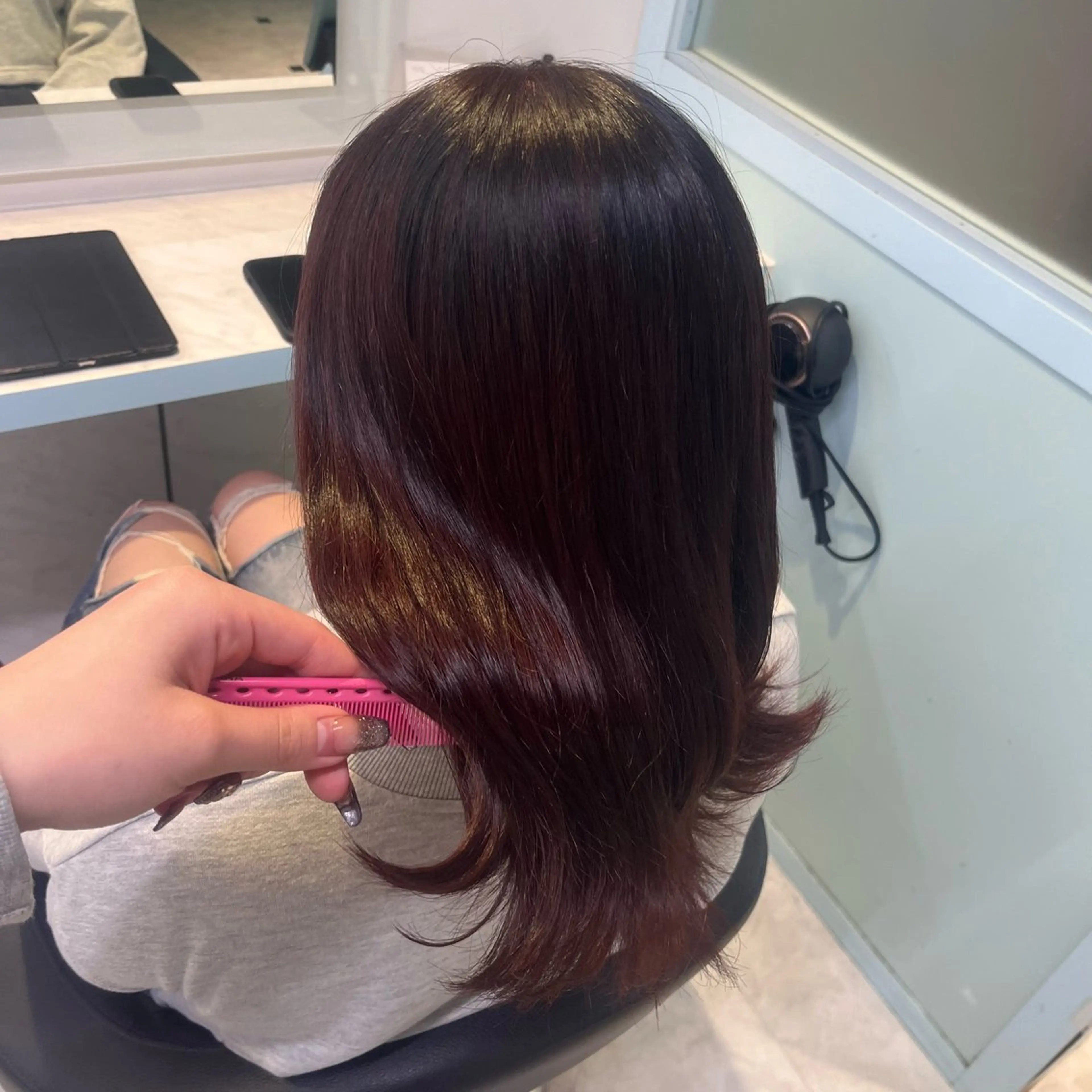 ロング カット ヘアカラー トリートメント ヘアセット NANA🥀韓国ヘア /レイヤー/暖色🥀のヘアスタイル