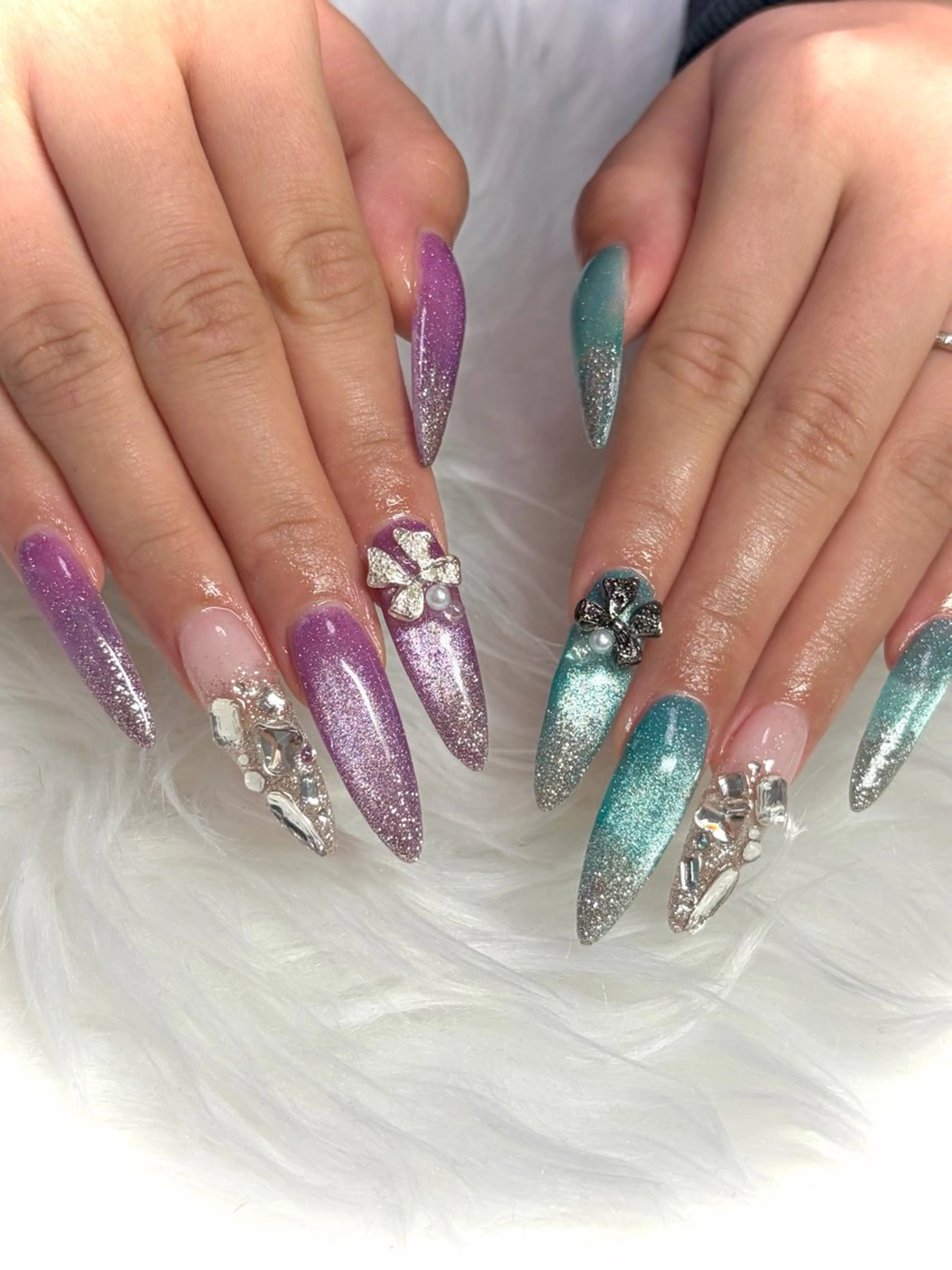 ネイル 長さ出し マグネットネイル 冬ネイル Nail room Aのネイルデザイン