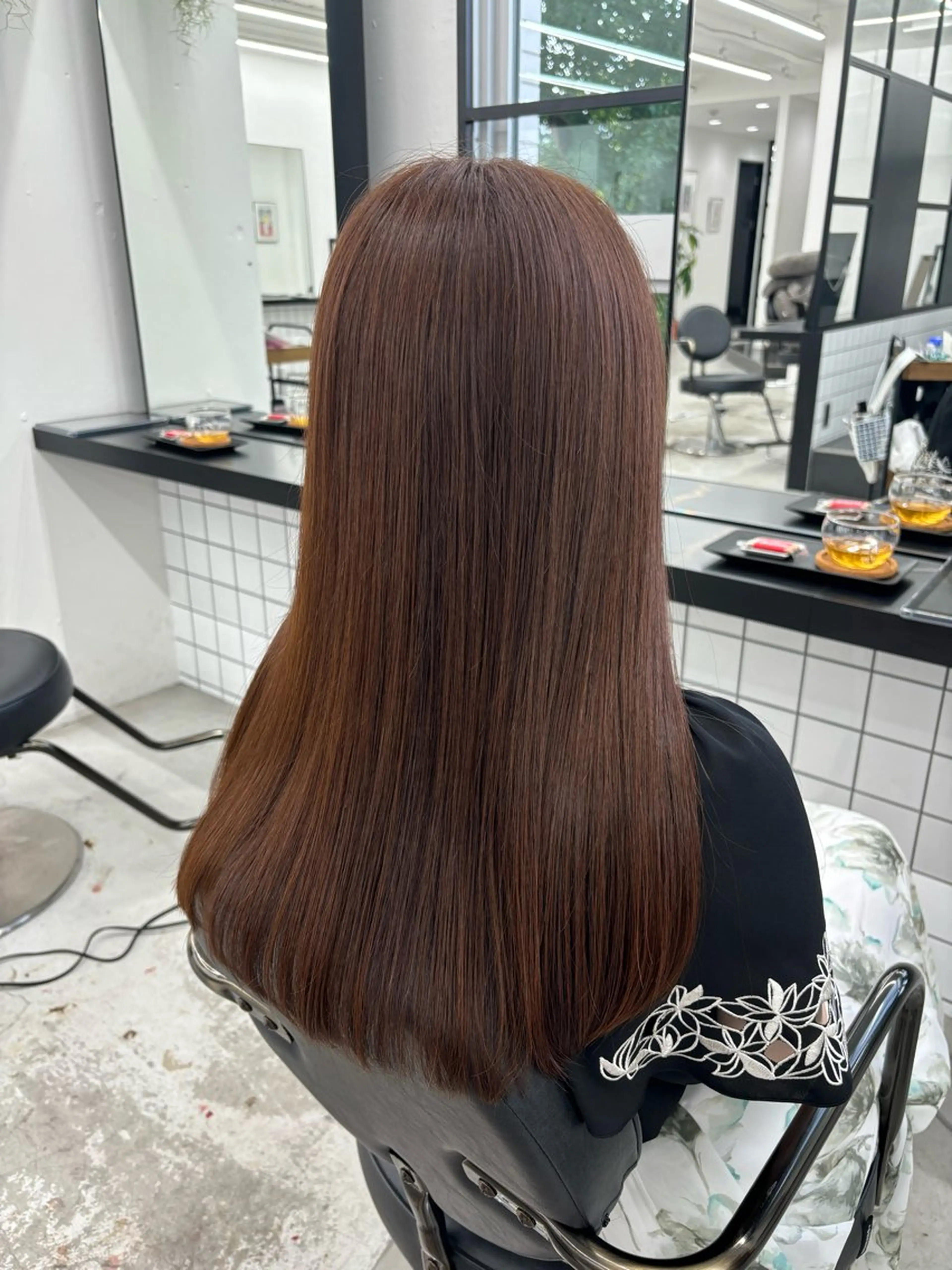 セミロング カラー ヘアアレンジ 縮毛矯正 縮毛矯正 夕羽夢🍓矢場/ 透明感カラーのヘアスタイル