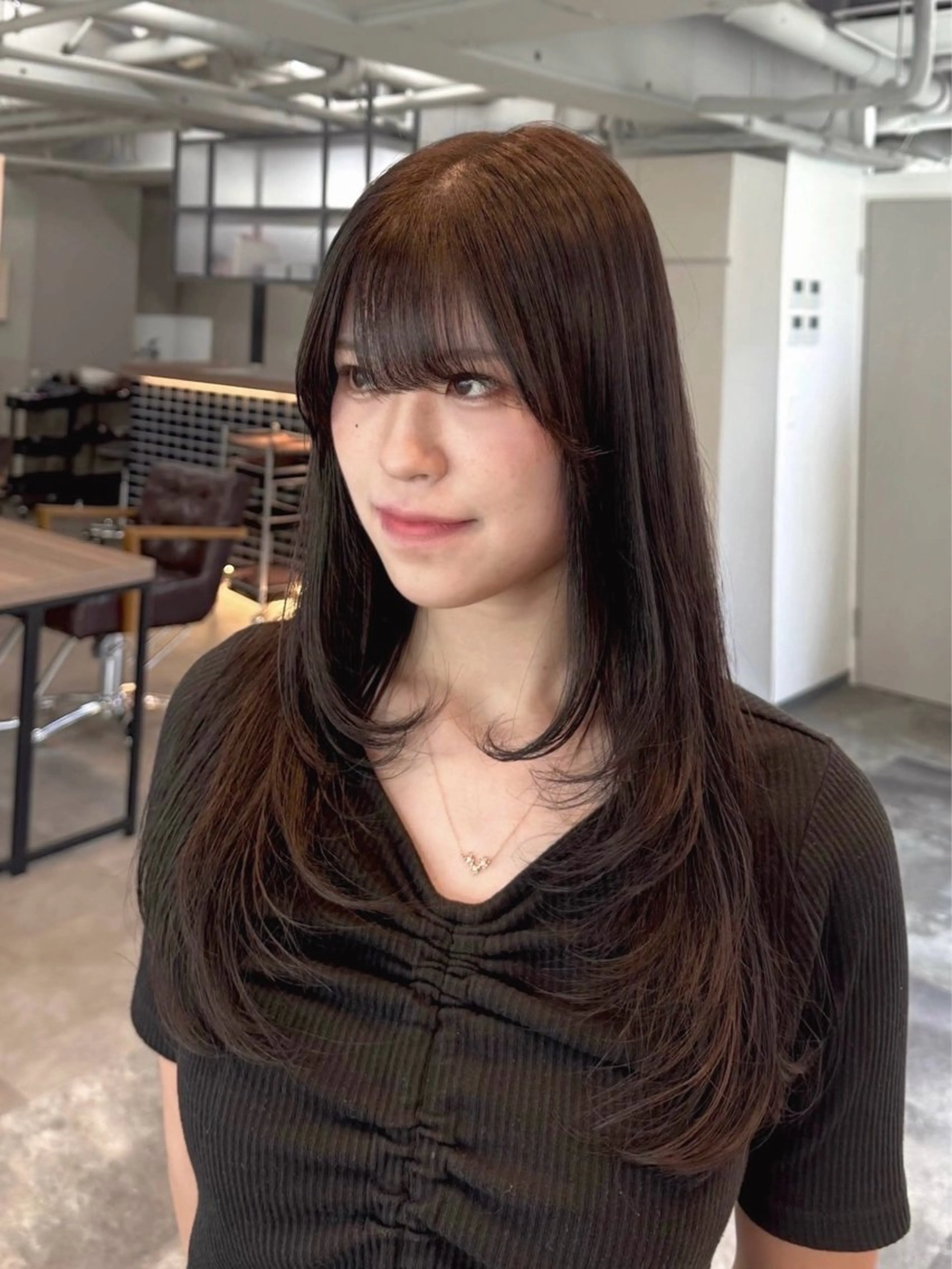 セミロング カラー ブラウンカラー マロンブラウン ハイレイヤー レイヤーカット カット ヘアカラー トリートメント 髪質改善/レイヤー/ 🐣kokoro🌸のヘアスタイル