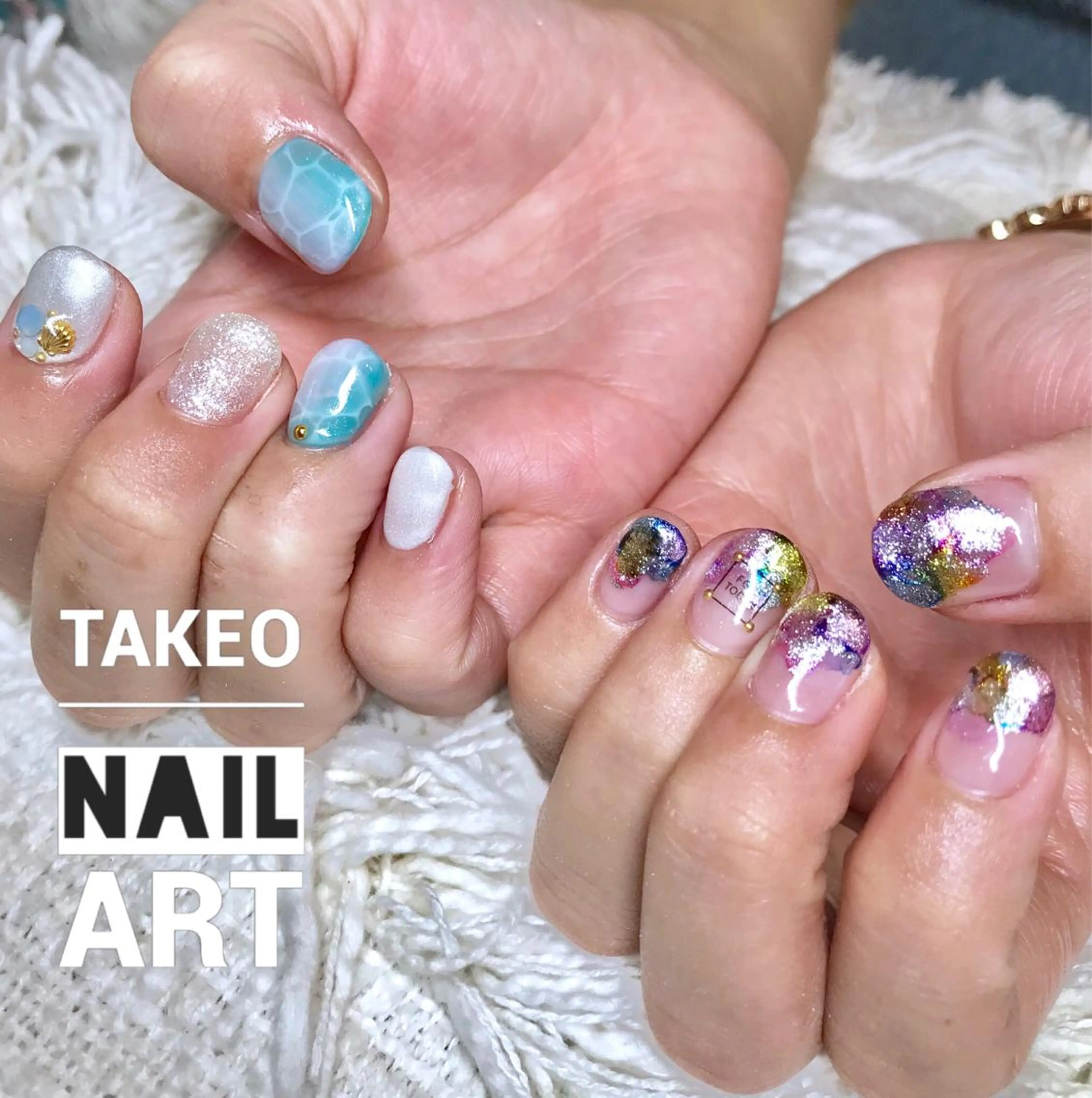ショート カラー ネイル nail&eye Aoのマツエク・マツパデザイン