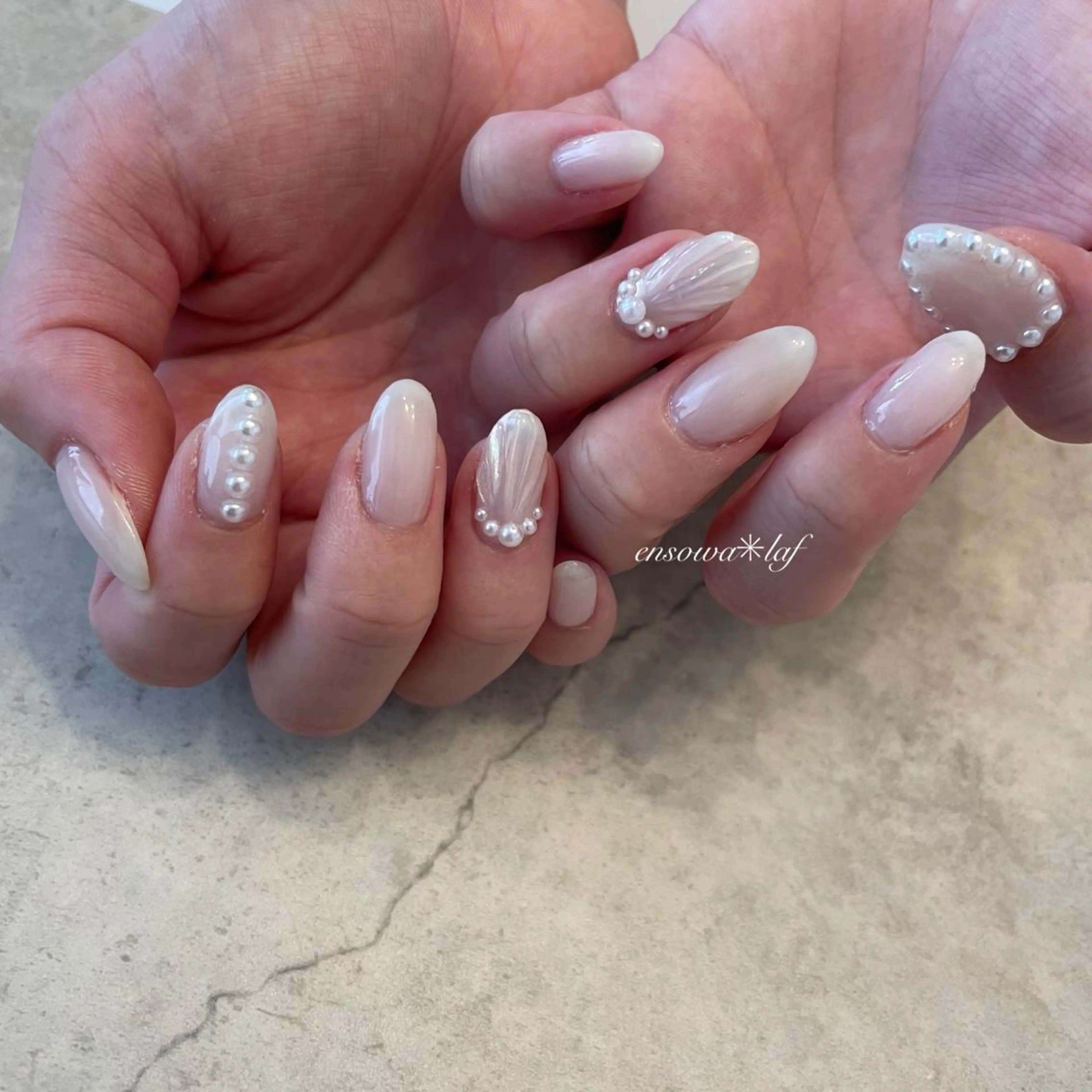 ネイル アートネイル オーロラネイル クリアネイル フレンチネイル ジェルネイル ensowa✱laf NAILのネイルデザイン