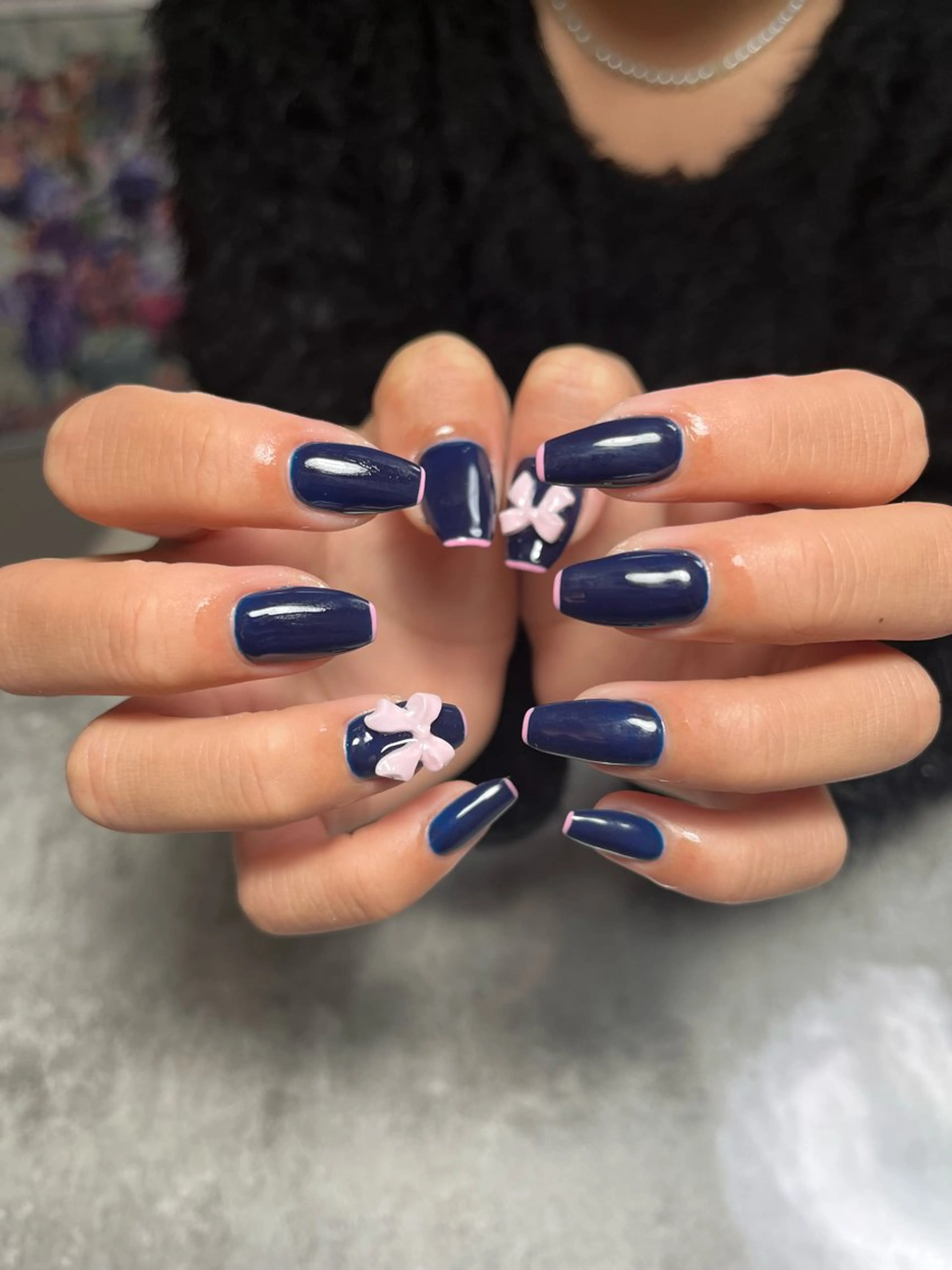 ネイル ピンク リボン ハンドネイル janma.nail ✳︎akiのネイルデザイン