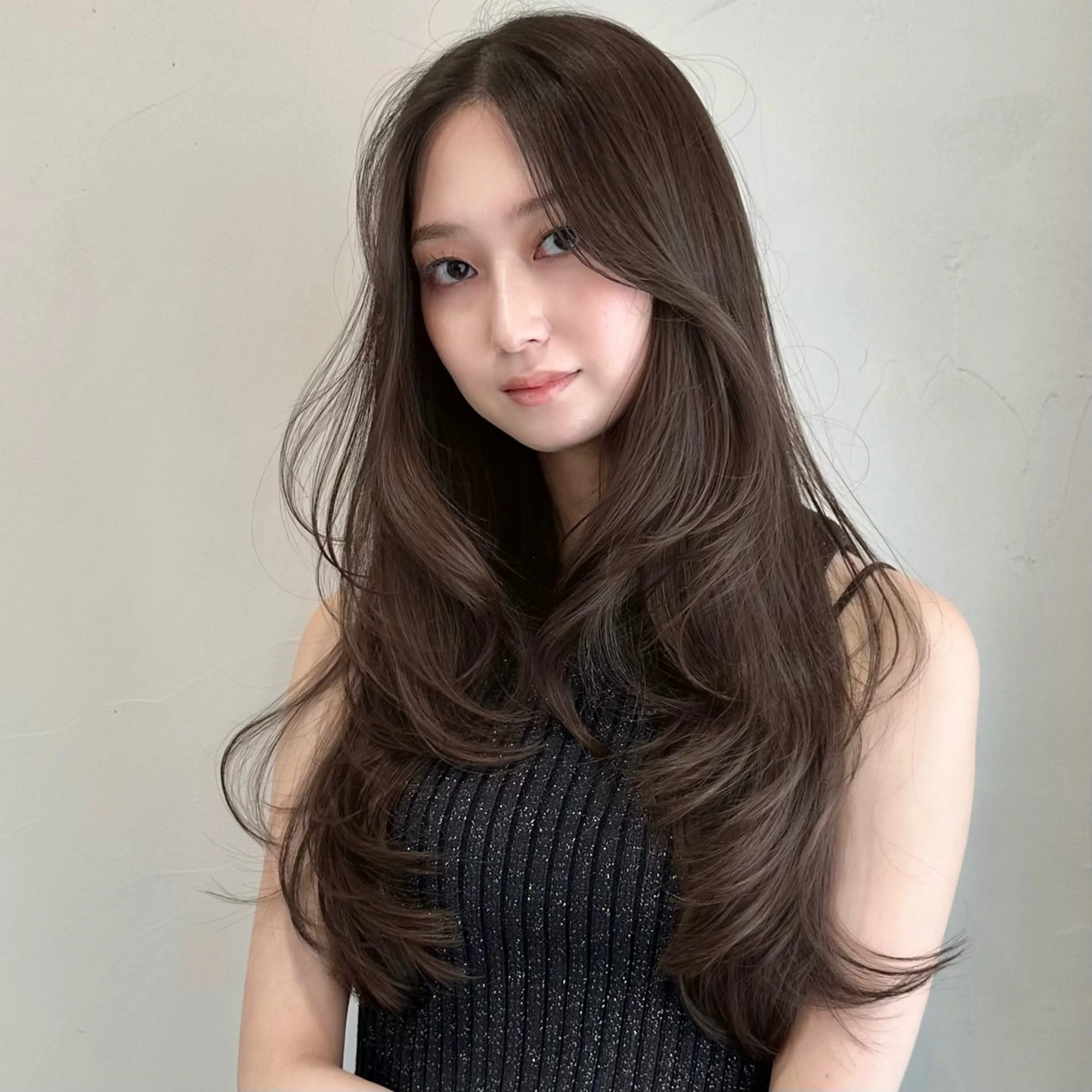 ロング カット ヘアカラー トリートメント 🌹ハッシュカット、 レイヤー韓国ヘア🌹のヘアスタイル