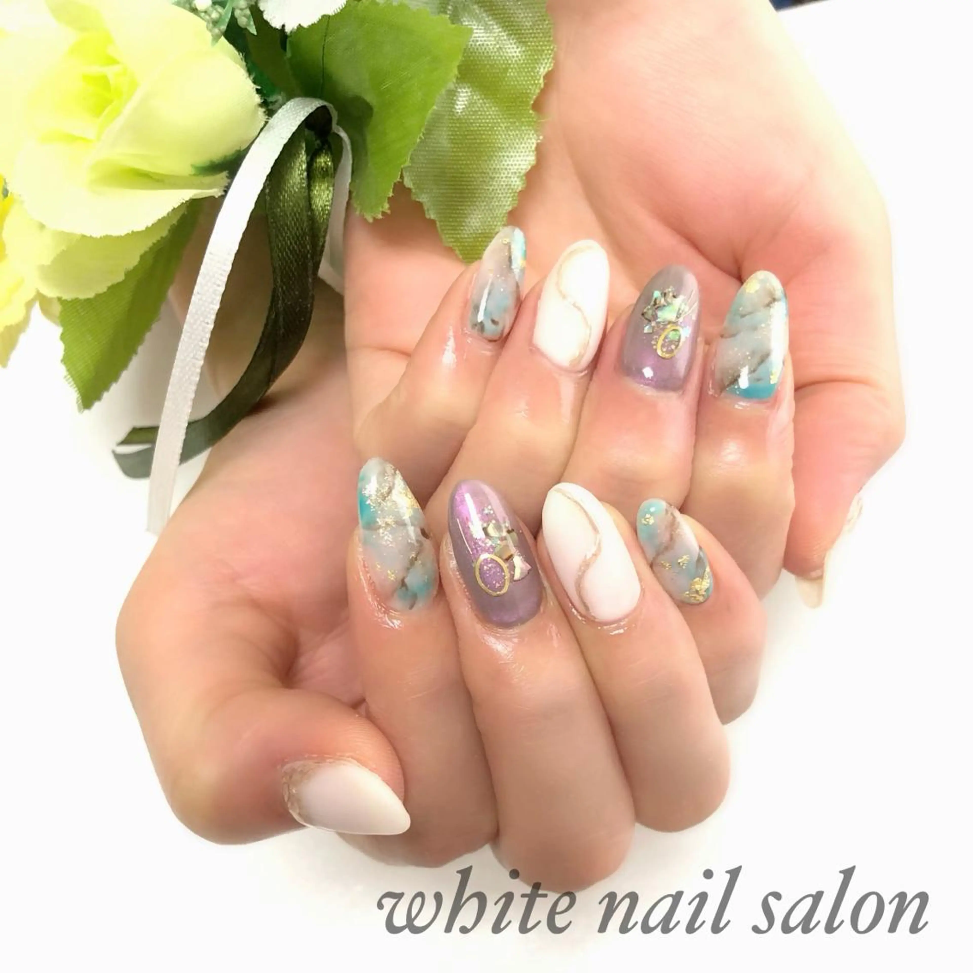 ネイル アートネイル フレンチネイル ジェルネイル ハードジェル 持ち込み ハンドネイル white nail salonのネイルデザイン