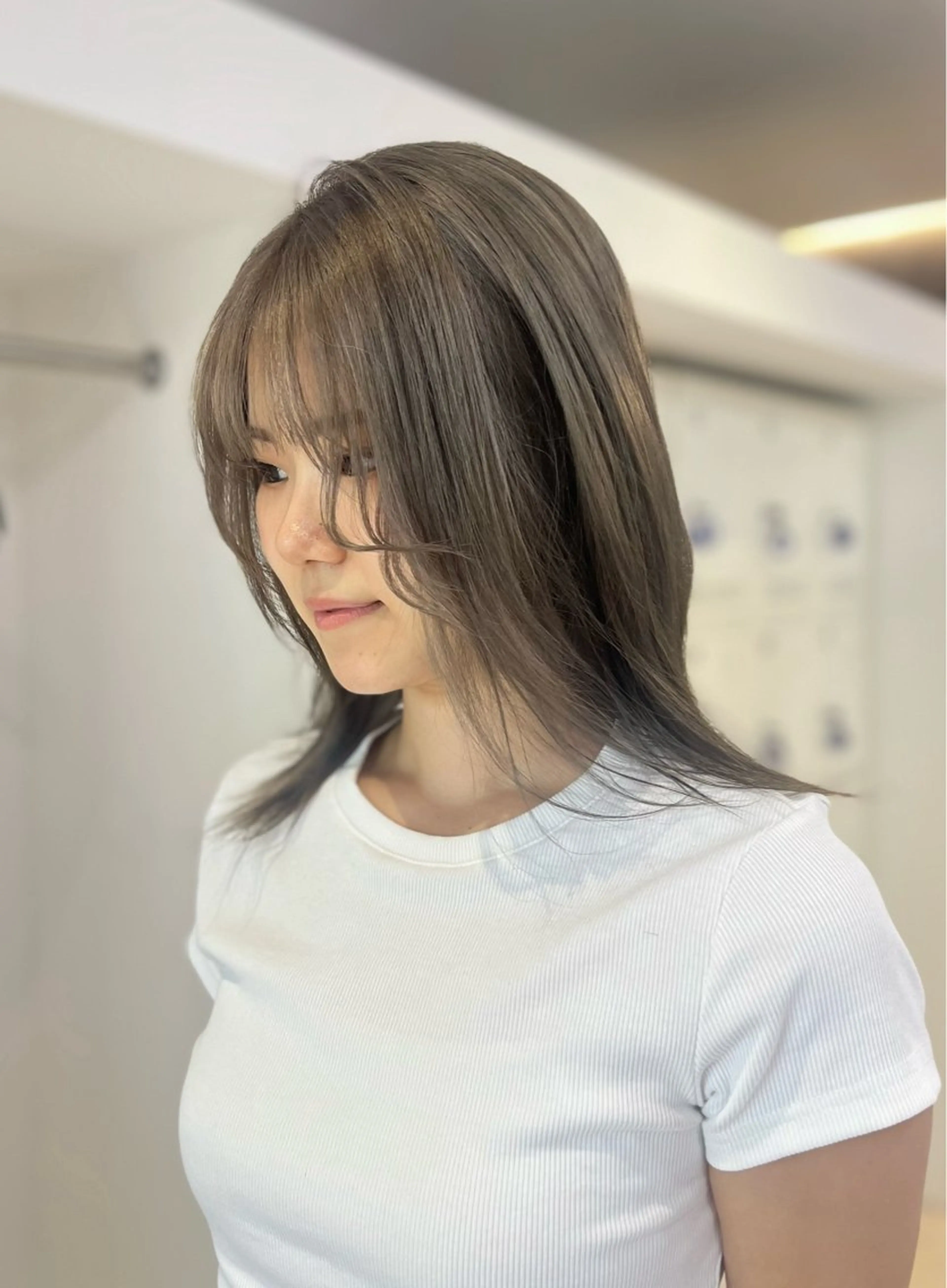 セミロング カラー ヘアカラー 岡山ハイトーン・ ルーツカラー/こもものヘアスタイル