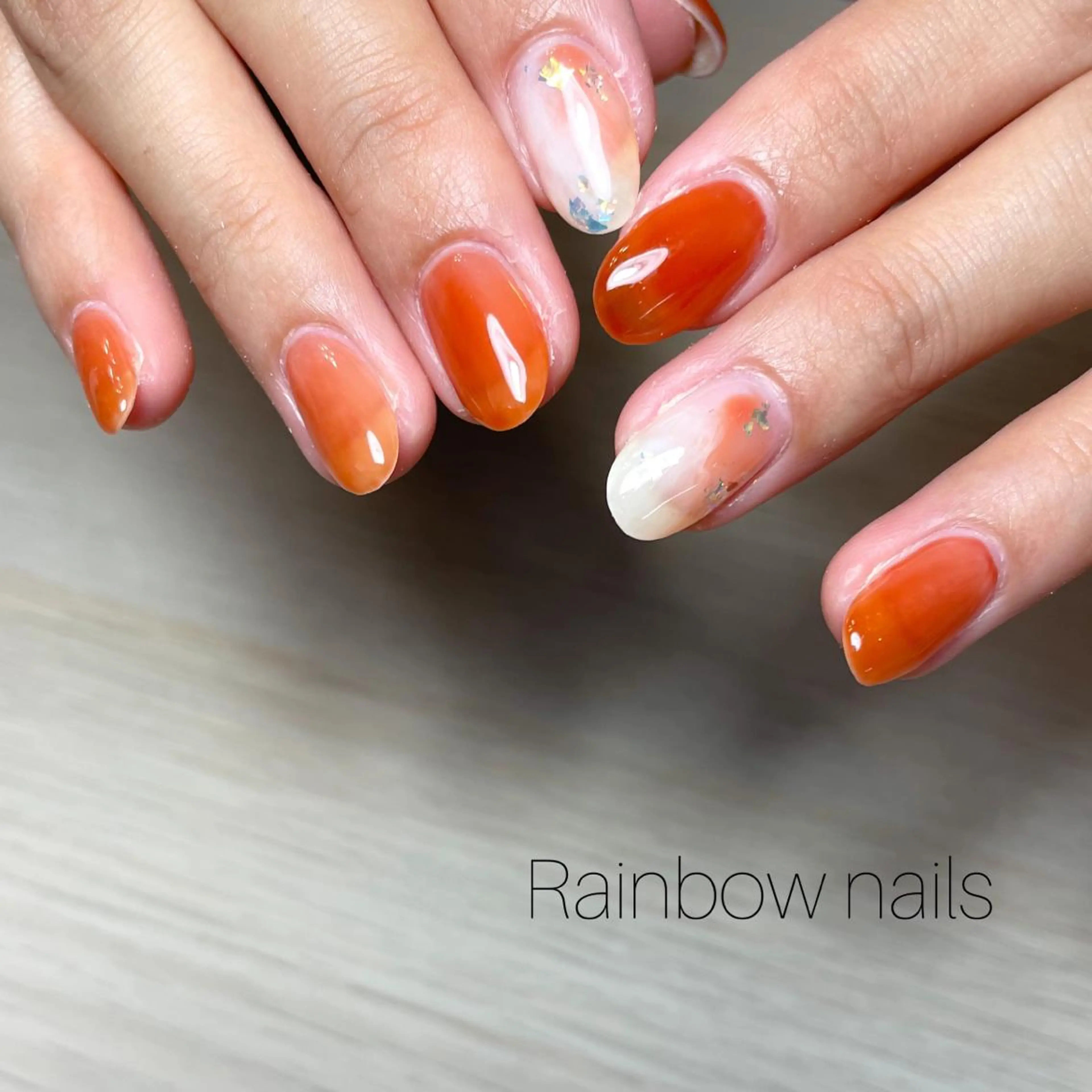 ネイル ニュアンスネイル Rainbow nailsくろちゃんのネイルデザイン