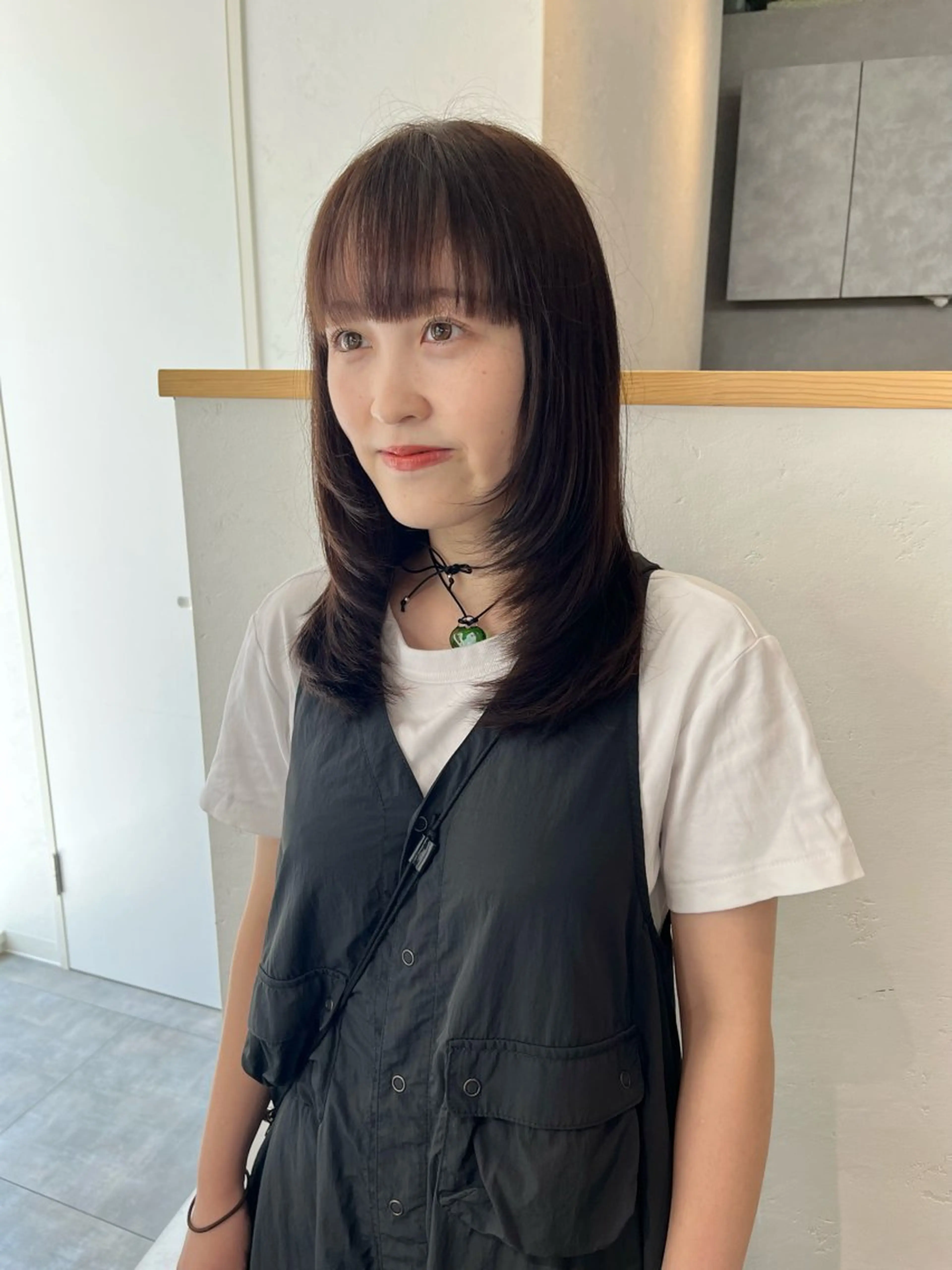 セミロング 顔まわりレイヤー レイヤーカット ウルフカット ウルフレイヤー カット ショート/パーマ/ カラー/FUKOのヘアスタイル