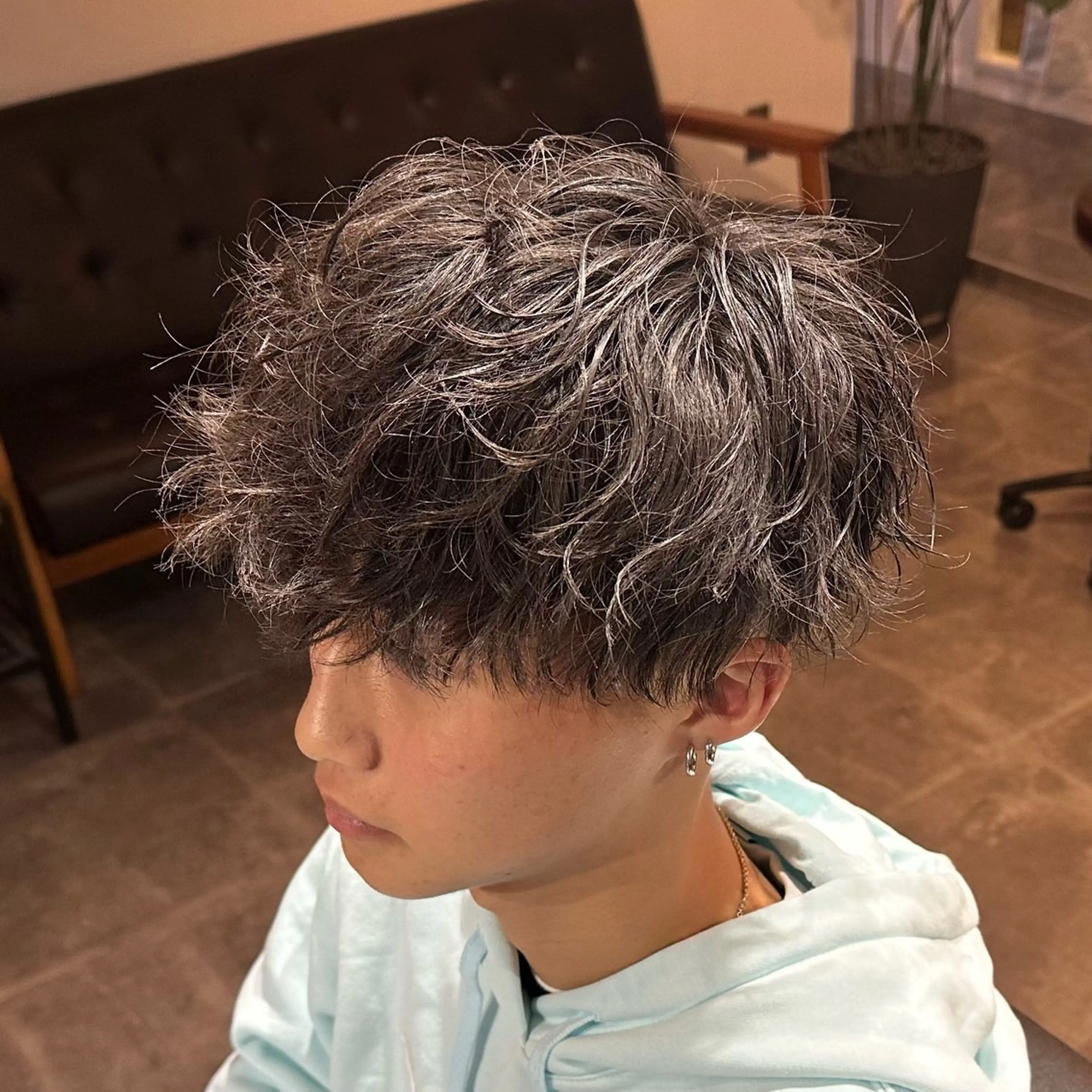 ショート パーマ メンズ カット パーマ 苗村 阿旺のヘアスタイル