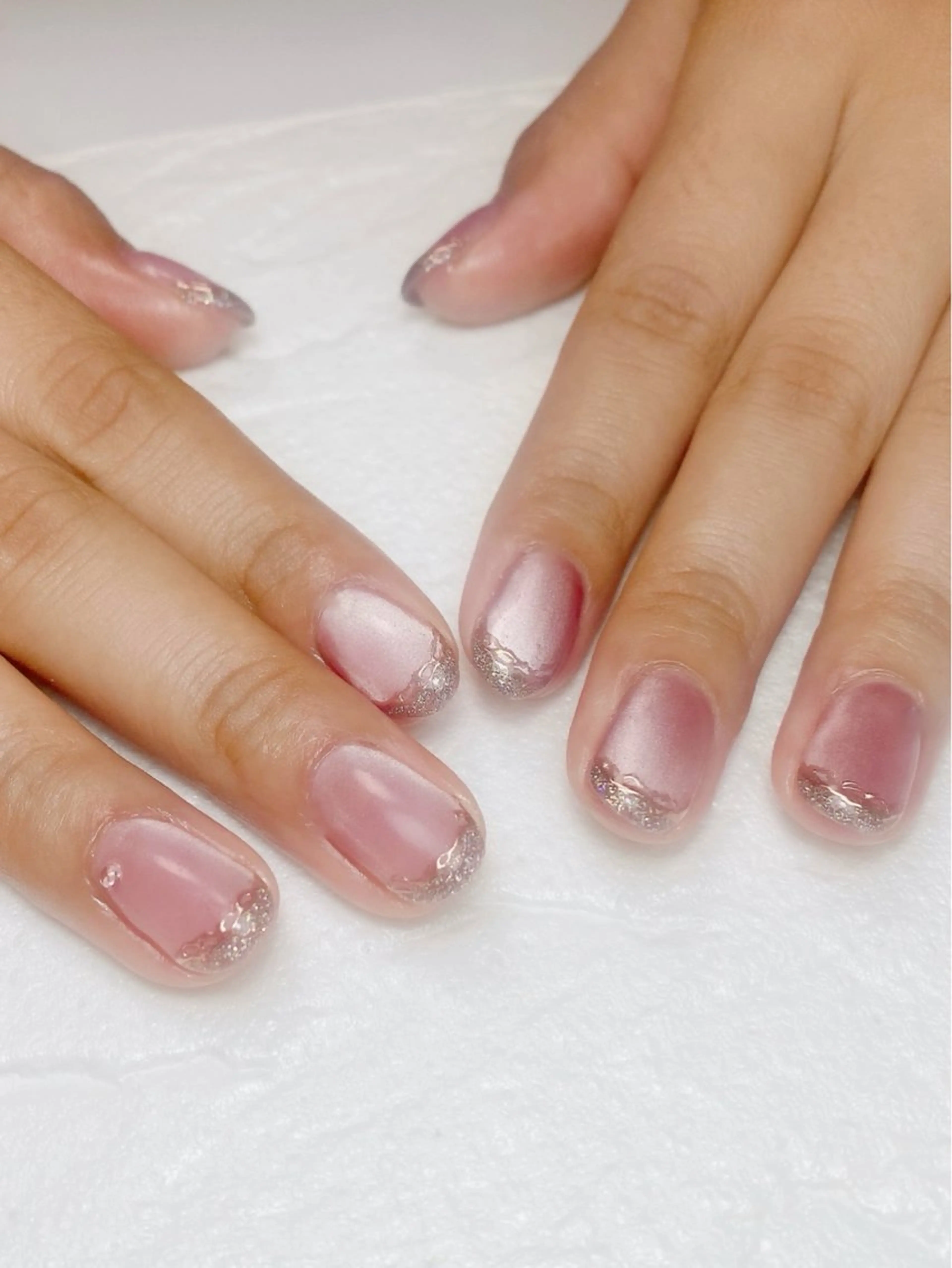 ネイル フラッシュネイル フレンチネイル ラメ(グリッター) マグネットネイル ミラーネイル Nail Salon K 🧸美爪育成のネイルデザイン