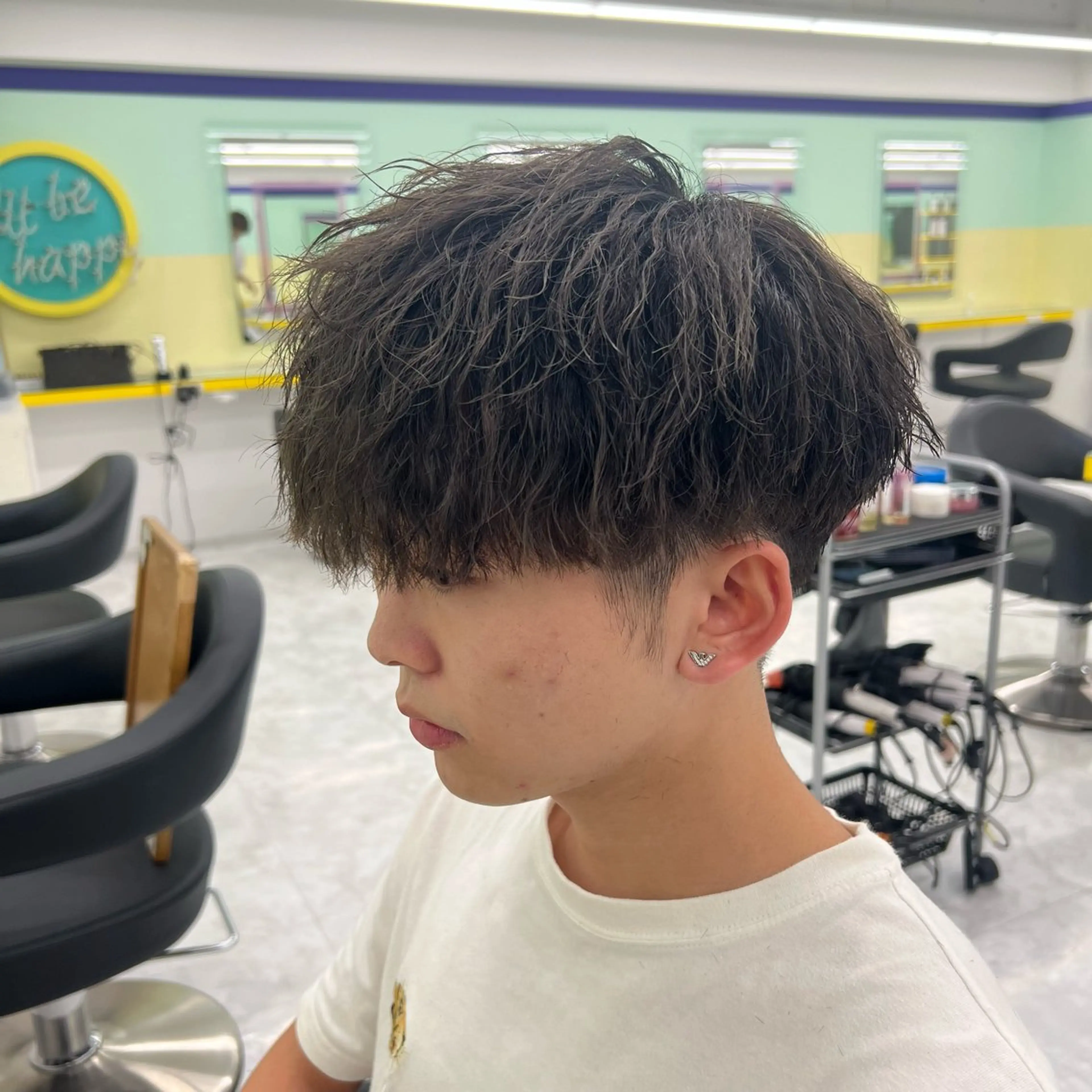 ショート カラー パーマ ヘアアレンジ メンズ キッズ アップバング センターパート メンズハイライト マッシュ メンズパーマ 🔷横浜1のパーマ 職人🔷将太郎のヘアスタイル