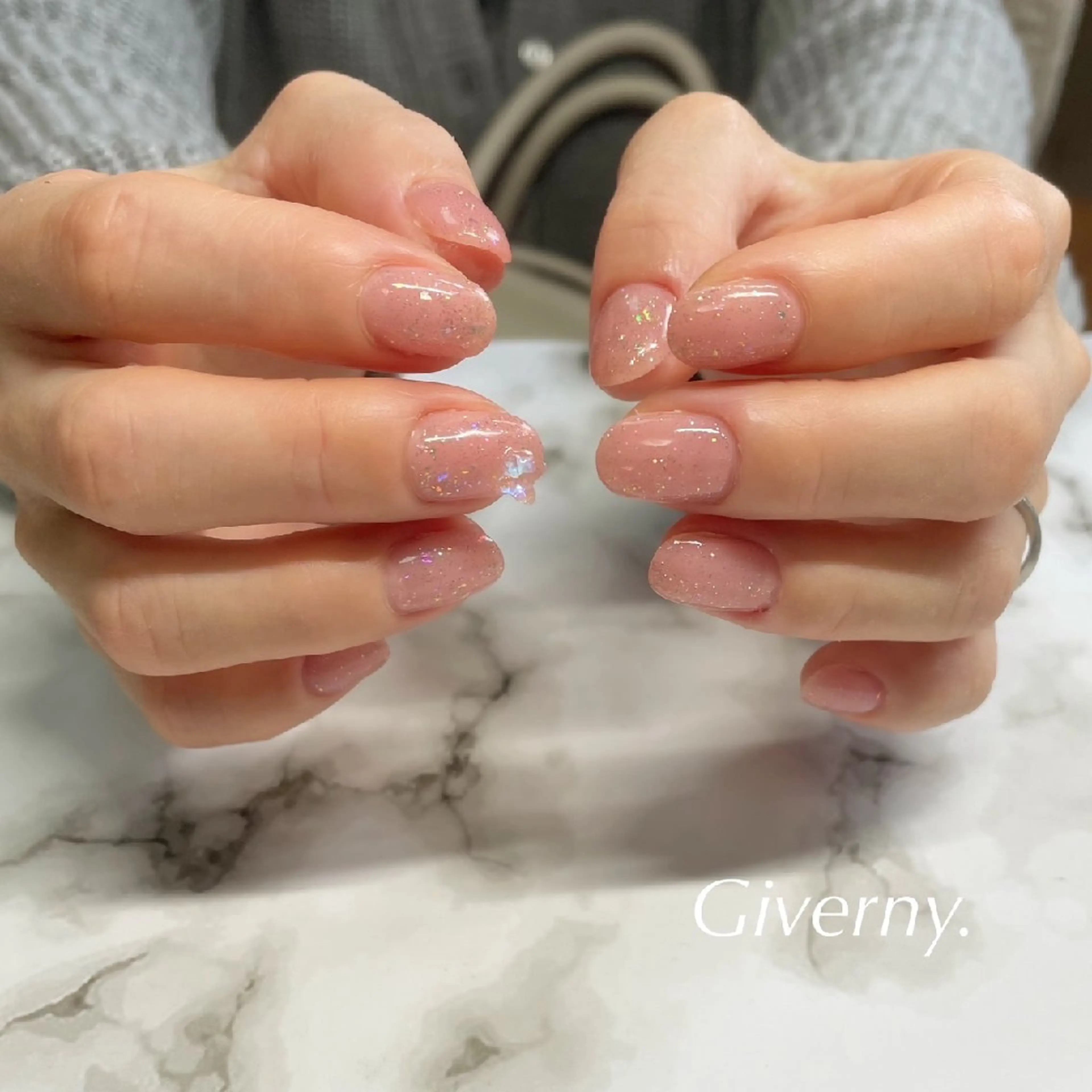 ネイル フラッシュネイル 春ネイル ハンドネイル Giverny .のネイルデザイン