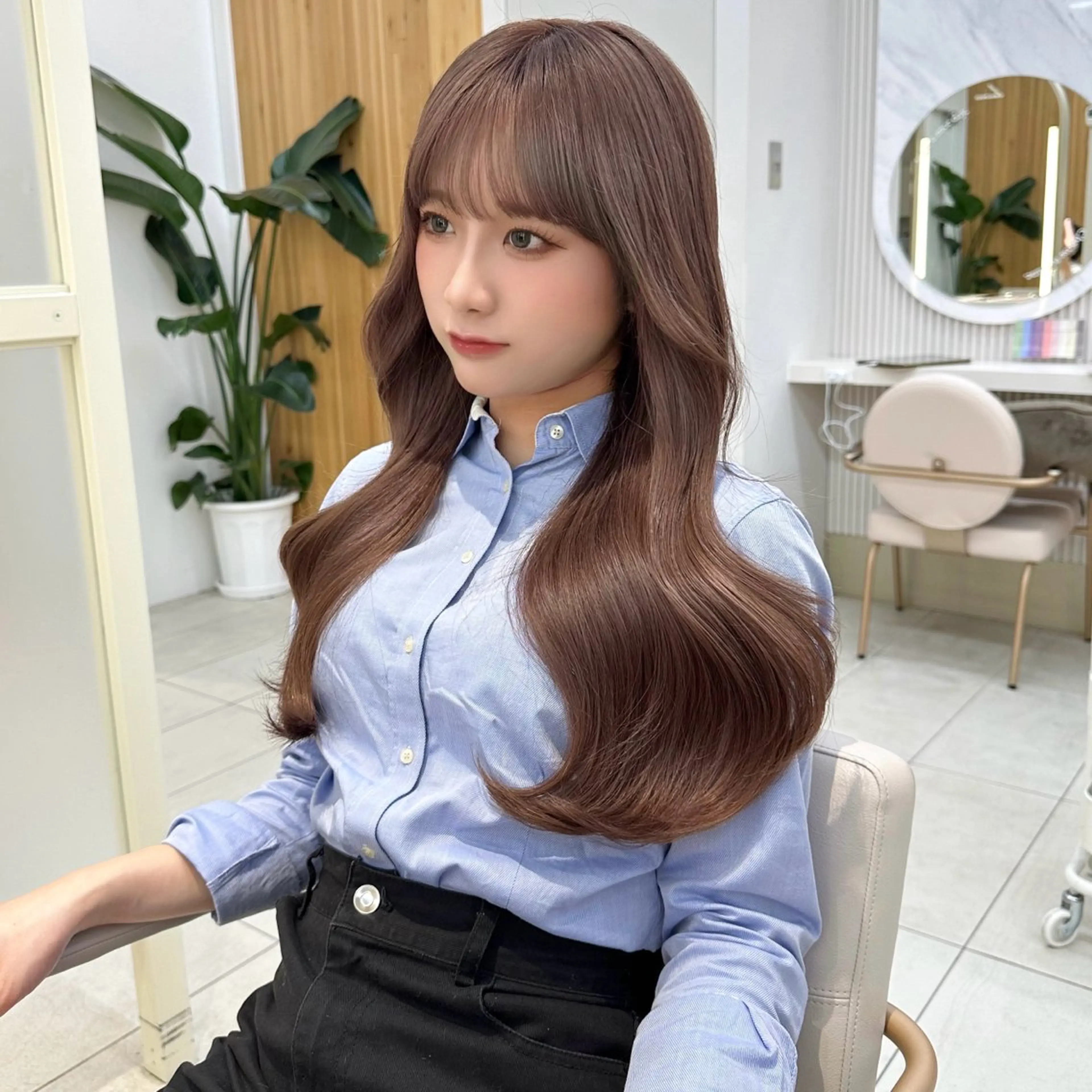 ミディアム カラー カット ヘアカラー トリートメント 🇰🇷韓国風くびれ ヘア🇰🇷中村優大のヘアスタイル