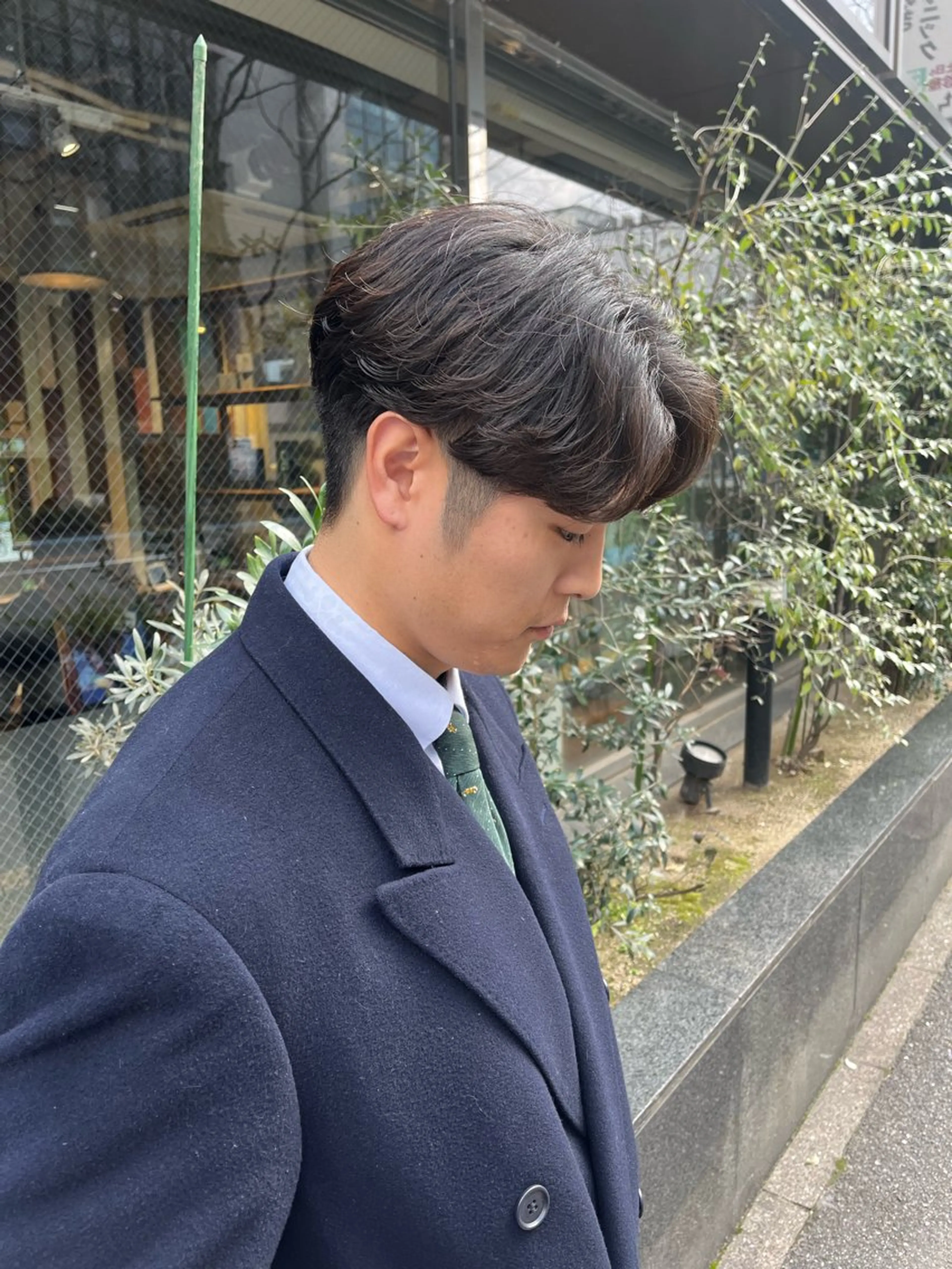 パーマ メンズ メンズパーマ ニュアンスパーマ カット パーマ えんぐちとも／透明感 カラー／博多ボブのヘアスタイル