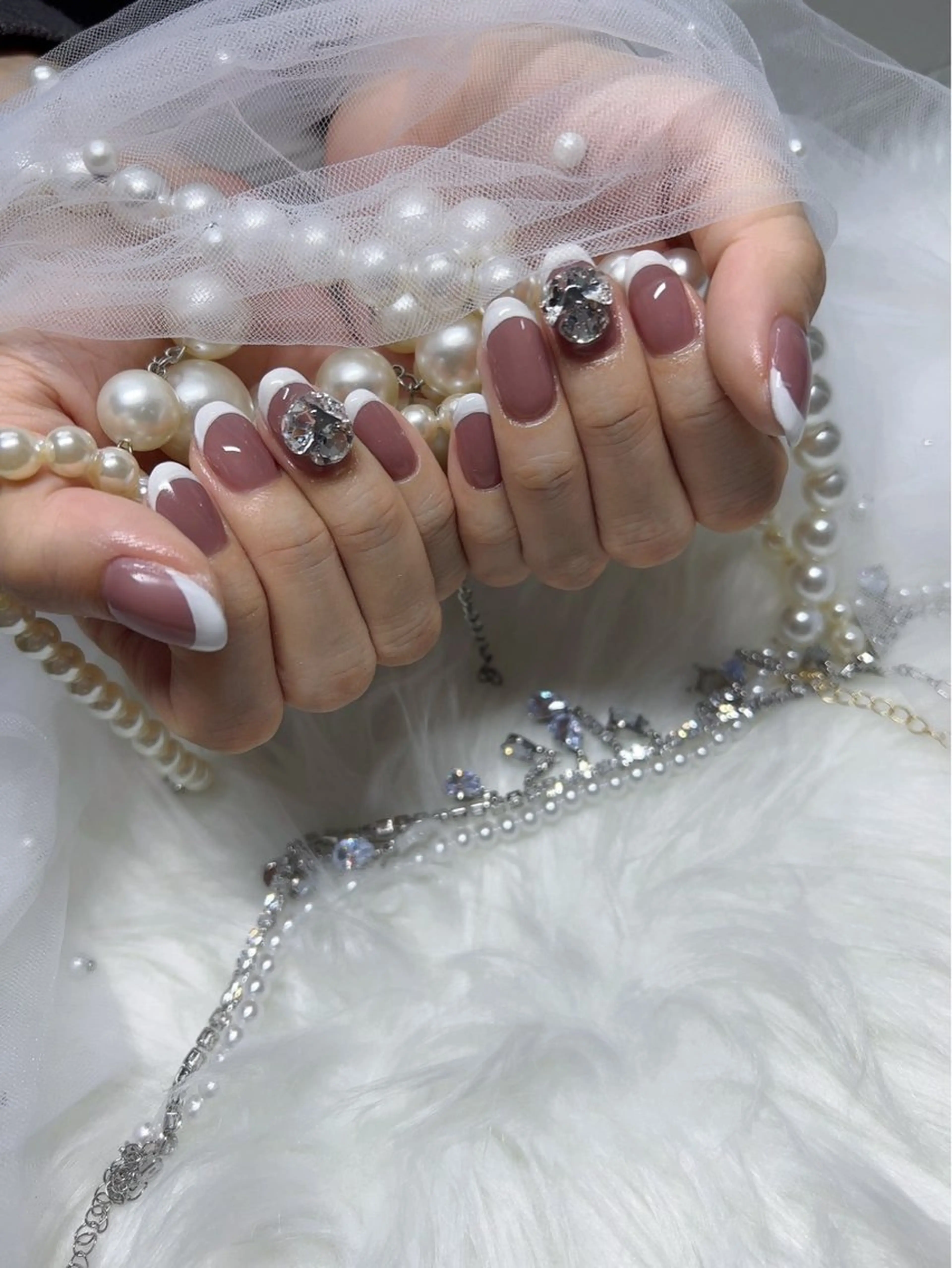 ネイル フレンチネイル キラキラネイル my nail plus野江内代のネイルデザイン