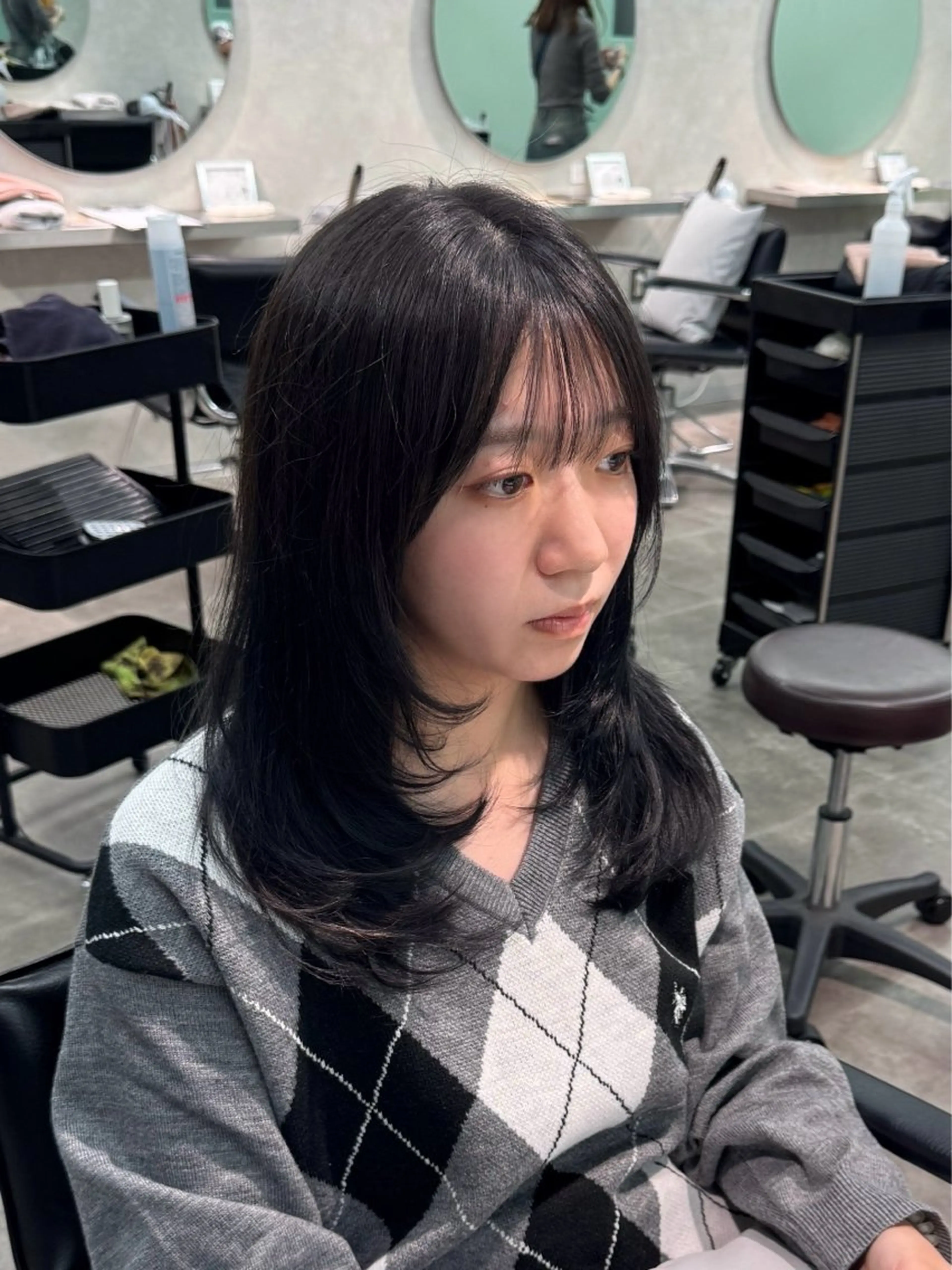 セミロング レイヤーカット カット ヘアカラー 韓国特化🇰🇷千葉 /レイヤーカット竜生のヘアスタイル