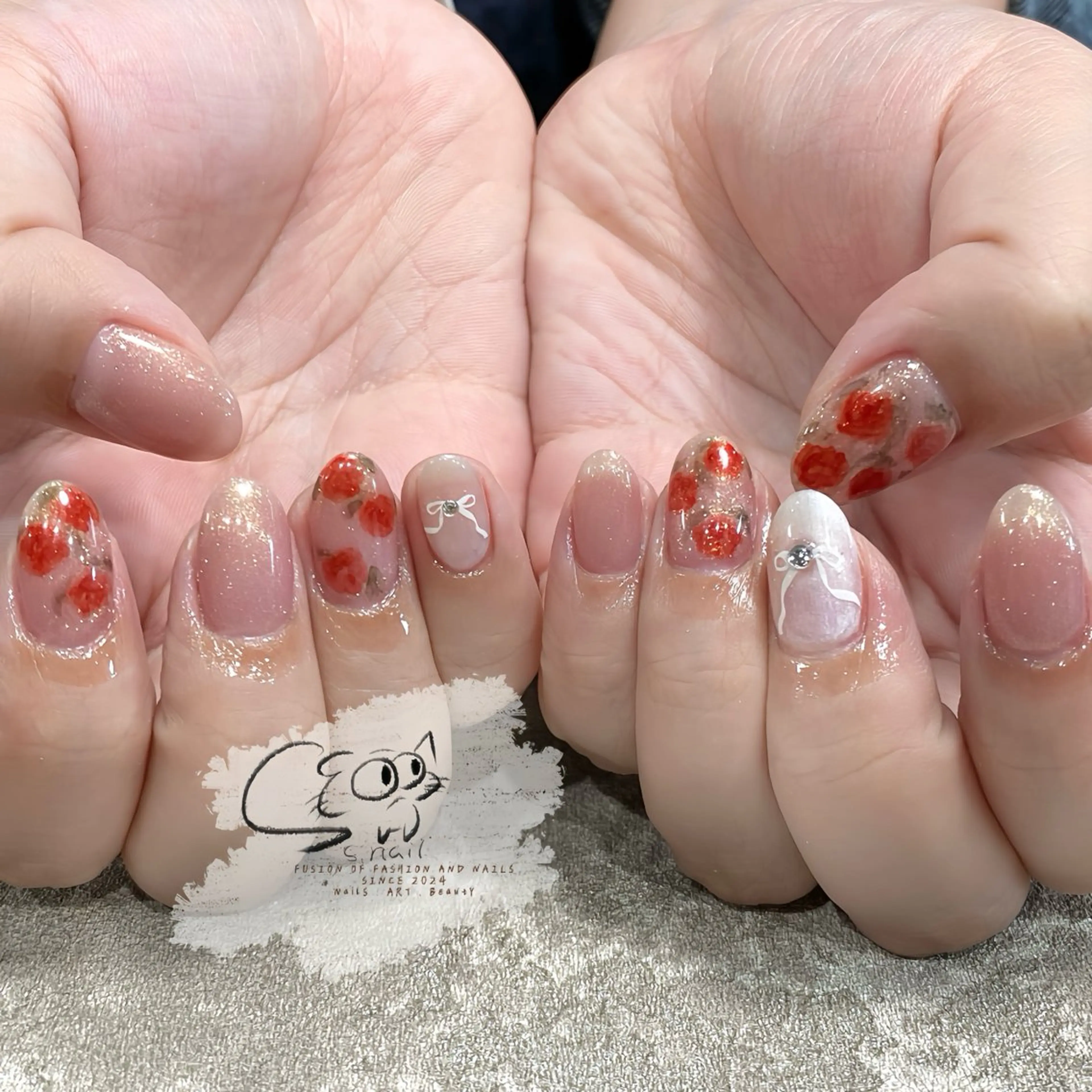 ネイル チークネイル フレンチネイル グラデーション マグネットネイル ワンカラーネイル ハンドネイル S.nail所属・S.nail _のネイルデザイン