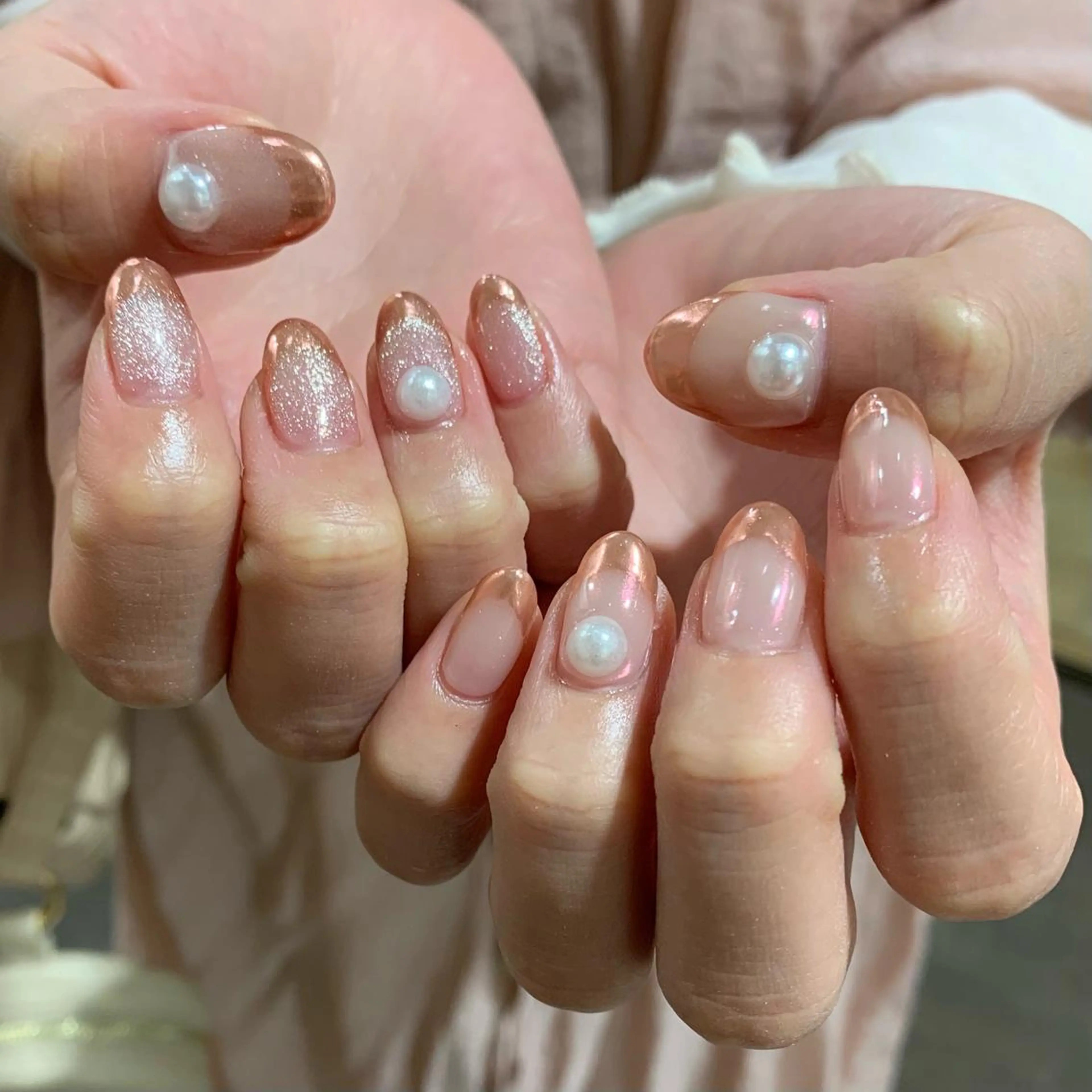 ネイル フレンチネイル 持ち込み ピンク 鈴木 まゆのネイルデザイン