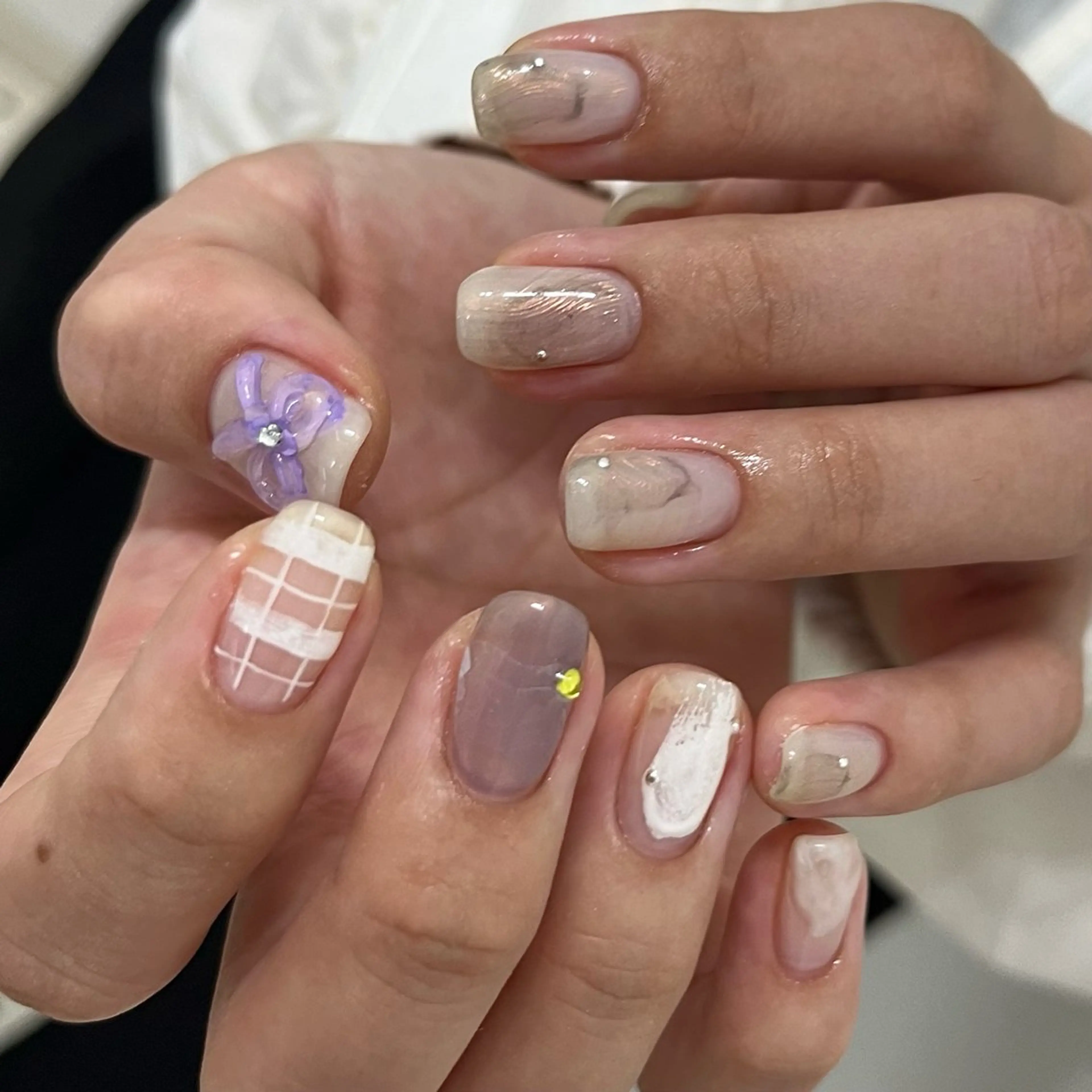 ネイル グリーン 持ち込み ハンドネイル nail salon O (en)所属・vegh. nail／阿波座のネイルデザイン