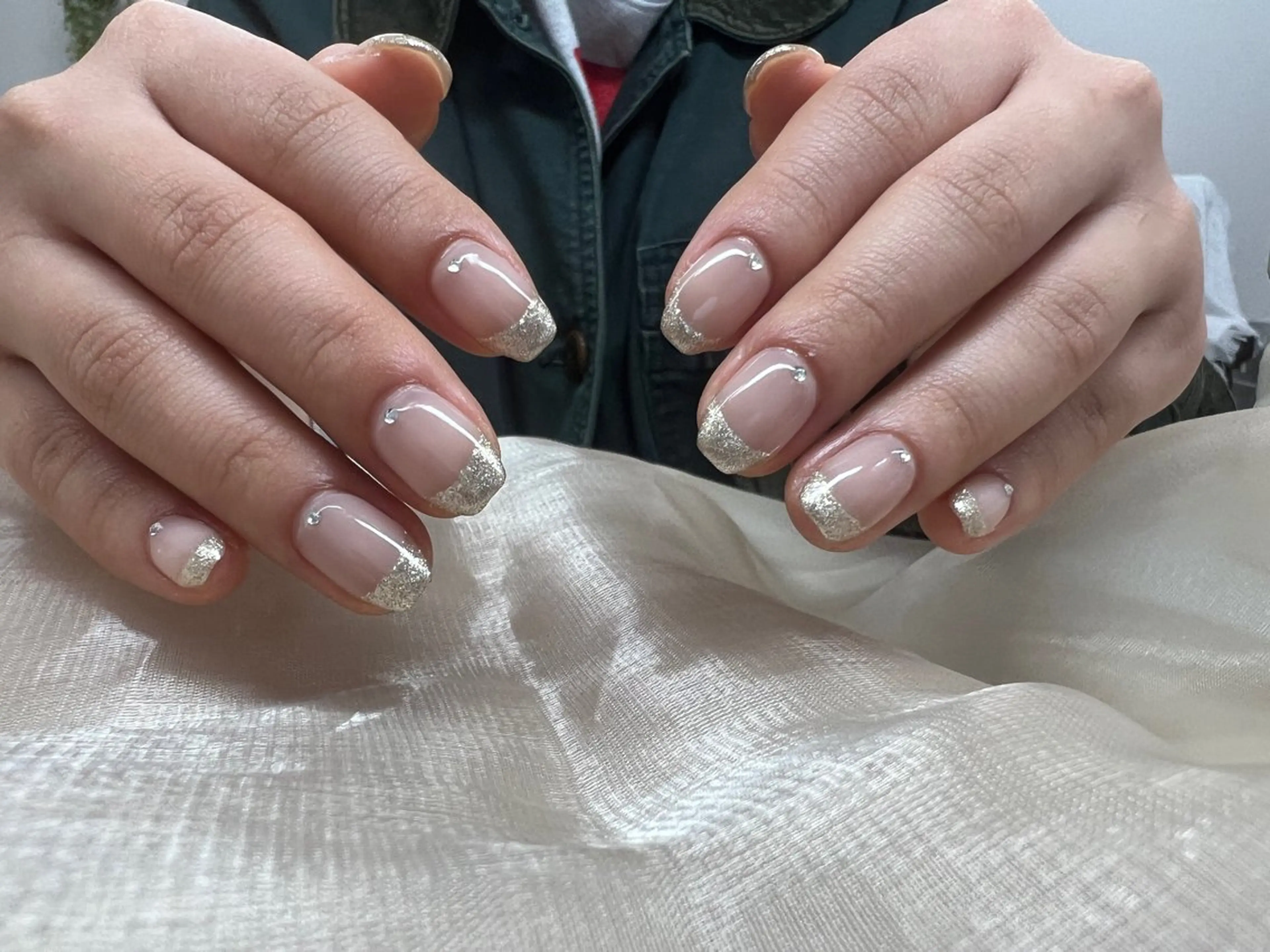 ネイル フレンチネイル ラメ(グリッター) L·COCO Nail所属・L♡ COCO nailのネイルデザイン