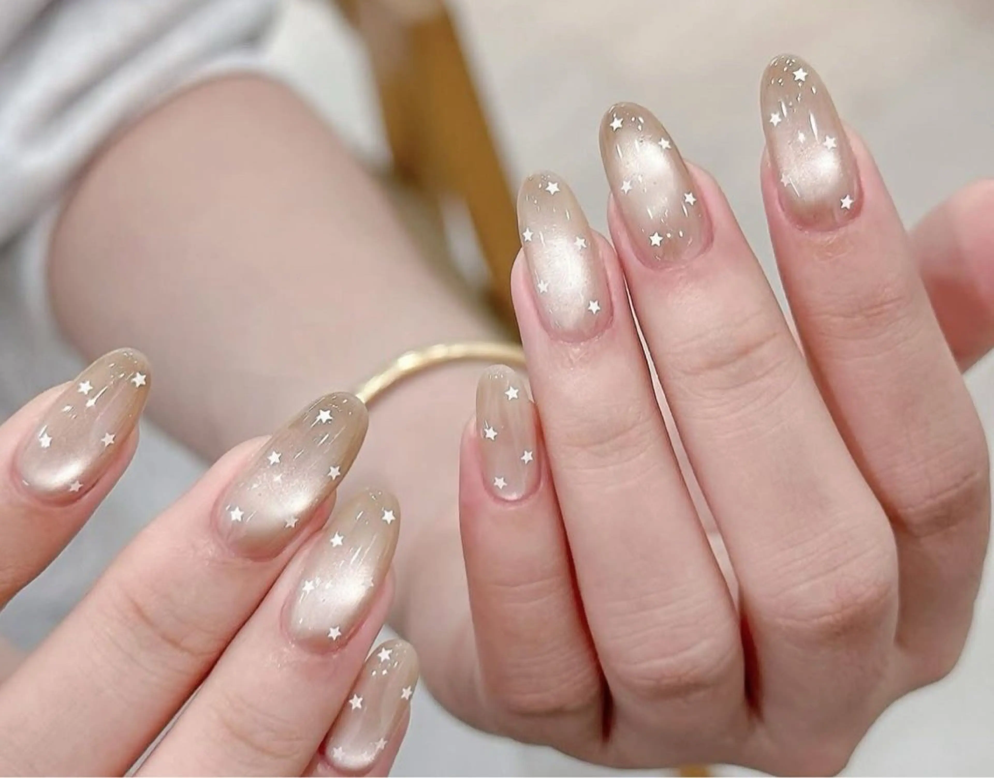 ネイル ハンドネイル 🎀PG🩵 ネイルサロンのネイルデザイン