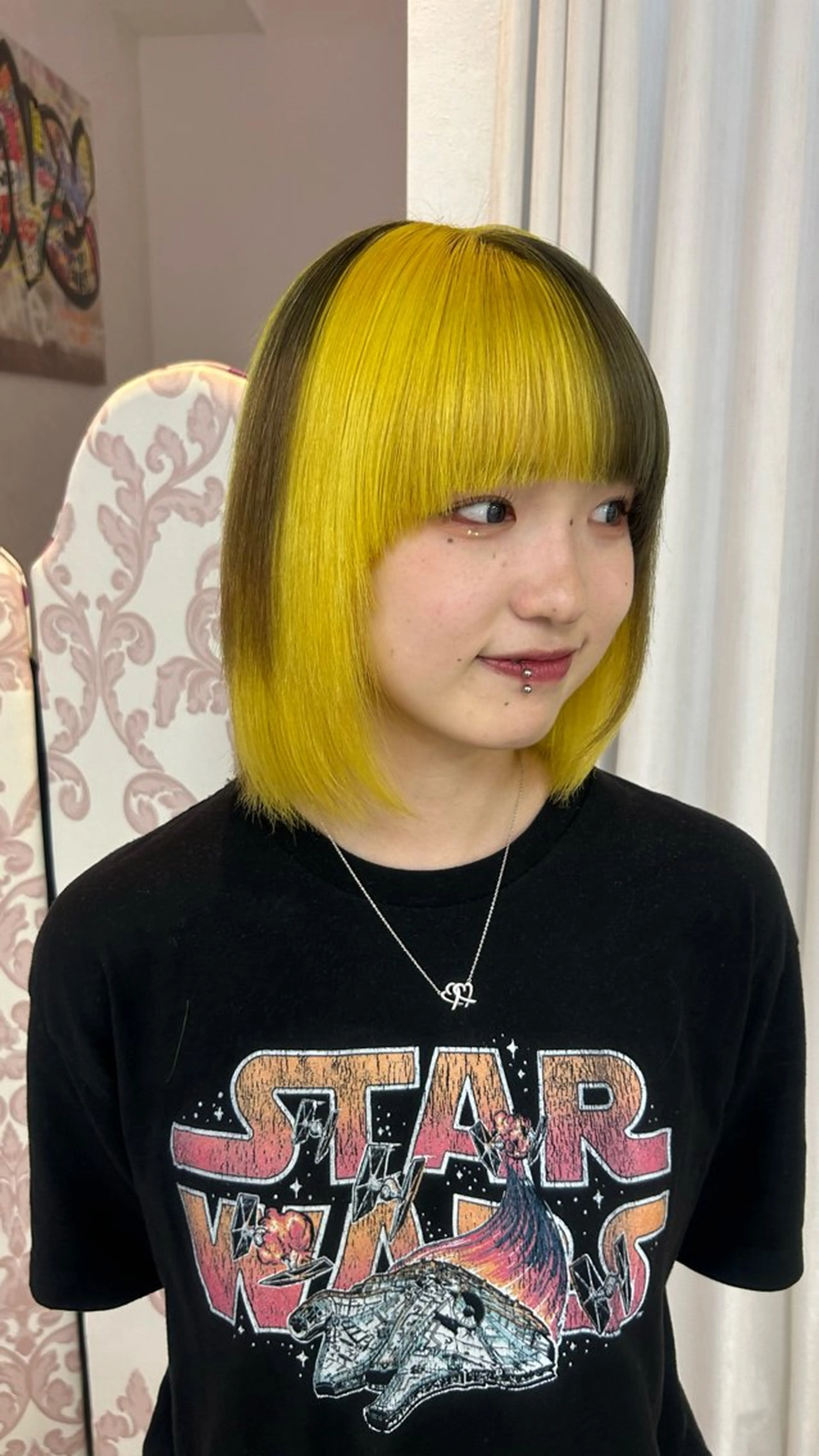 ミディアム カラー ブラウンカラー デザインカラー イエローカラー Maelle 元町【マエル】所属・rococo./ 清穏🌈💗🦋のマツエク・マツパデザイン