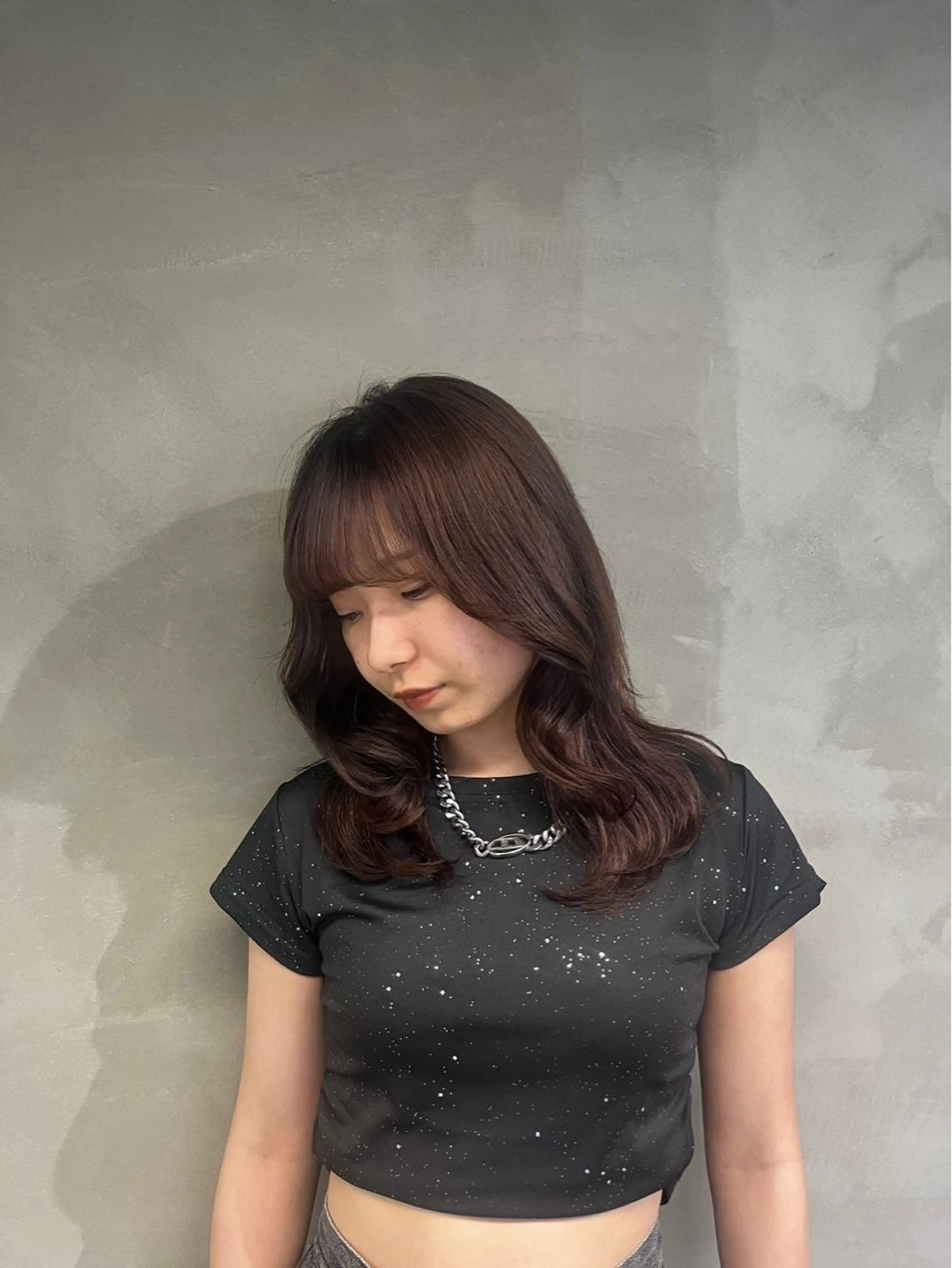 セミロング ヘアカラー トリートメント 透明感・美髪 monsoワニベユナのヘアスタイル