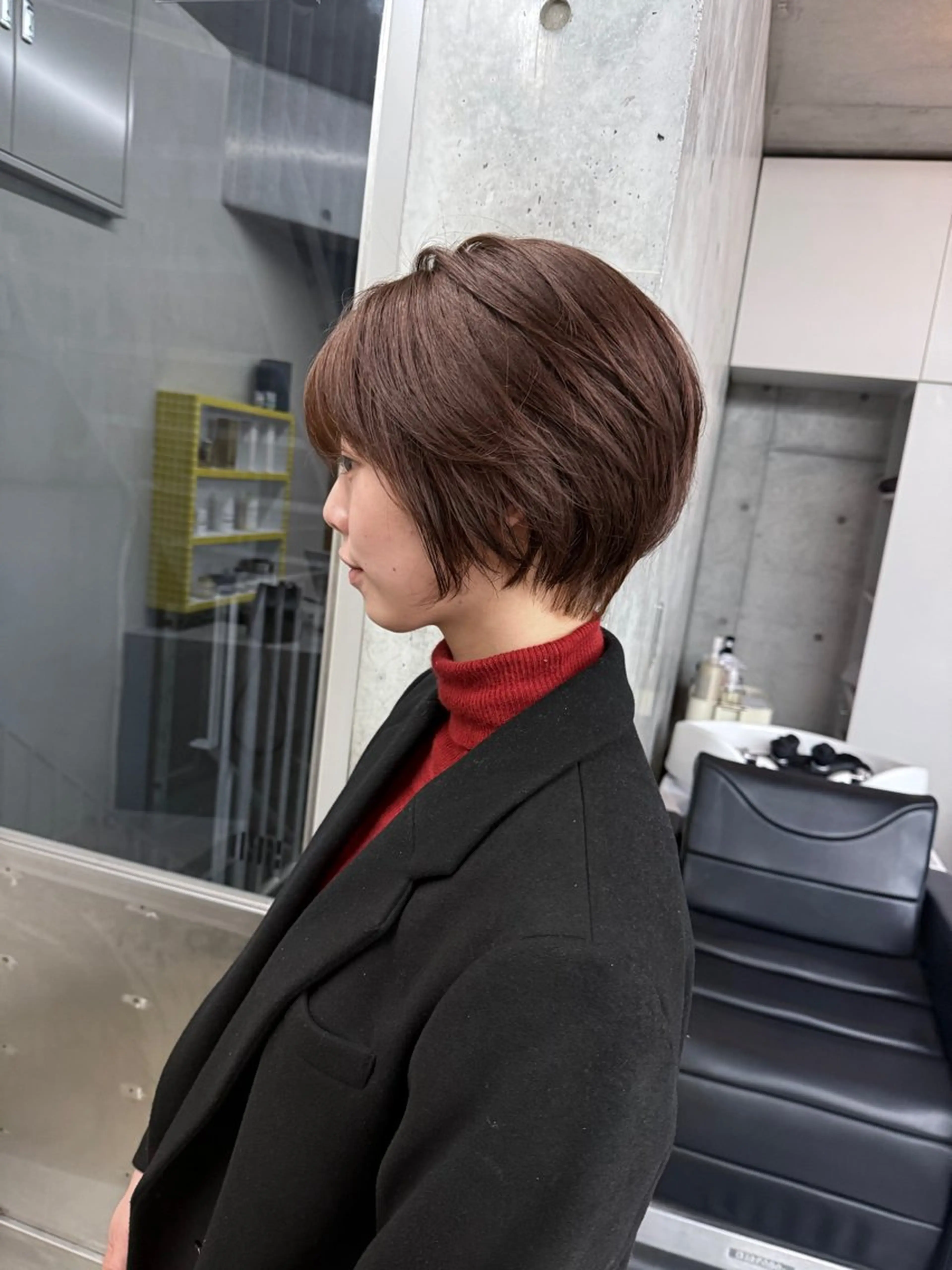 ショート カラー ショートボブ アッシュ ベージュカラー ケアカラー 透明感カラー カット ヘアカラー トリートメント レイヤー/梅田/ HIKARU🍀のヘアスタイル